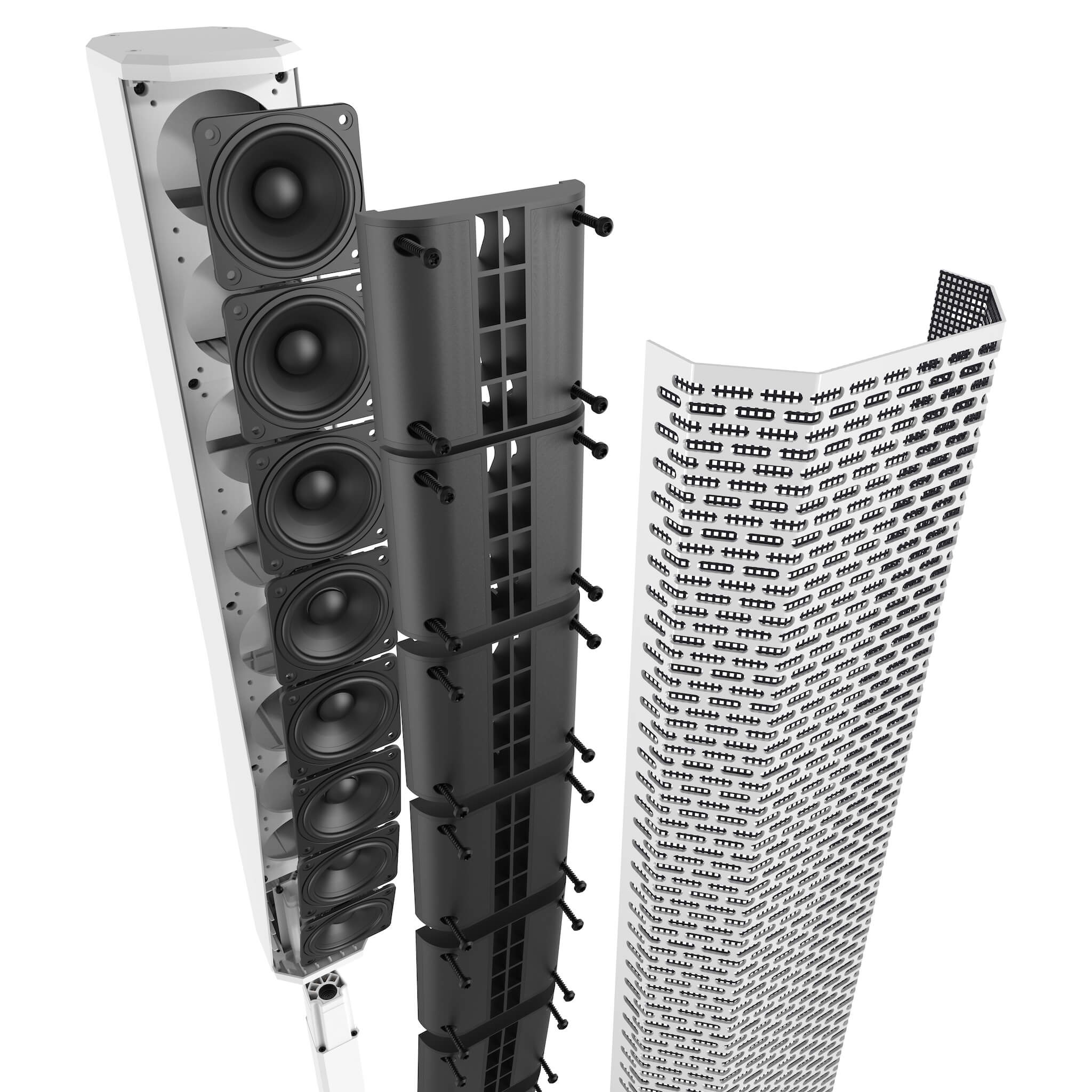 Electro-Voice EVOLVE 50M - Portable Column System, array exploded white