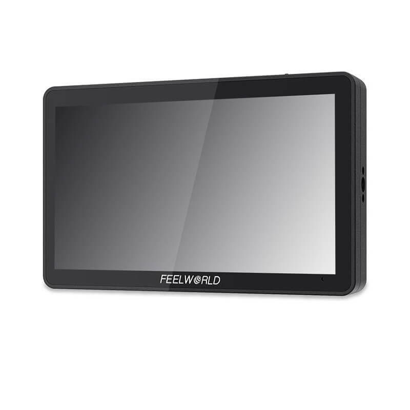 Feelworld F6 PLUS V2 - 6" HDMI On-Camera Touchscreen Field Monitor, angled left