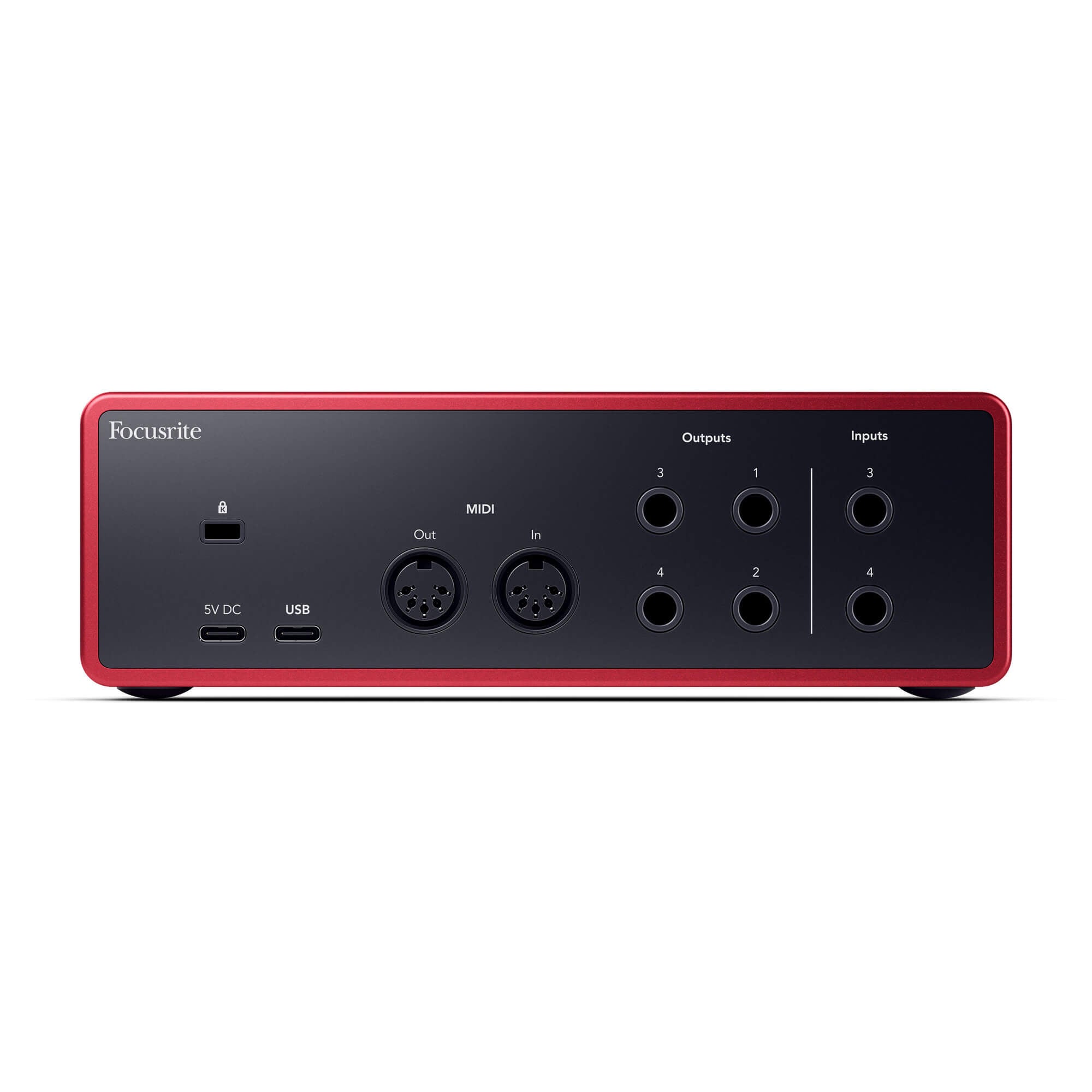Focusrite Scarlett 4i4 - 4-in/4-out USB-C Audio Interface (4th Gen), rear