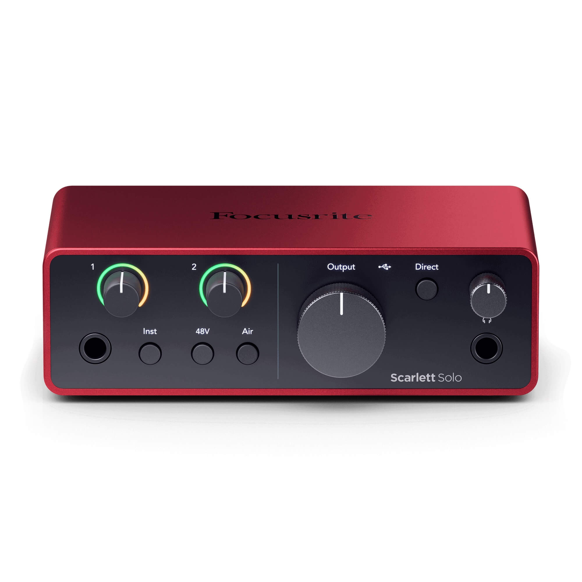 Focusrite Scarlett Solo - 2-in/2-out USB-C Audio Interface (4th Gen), front tilt