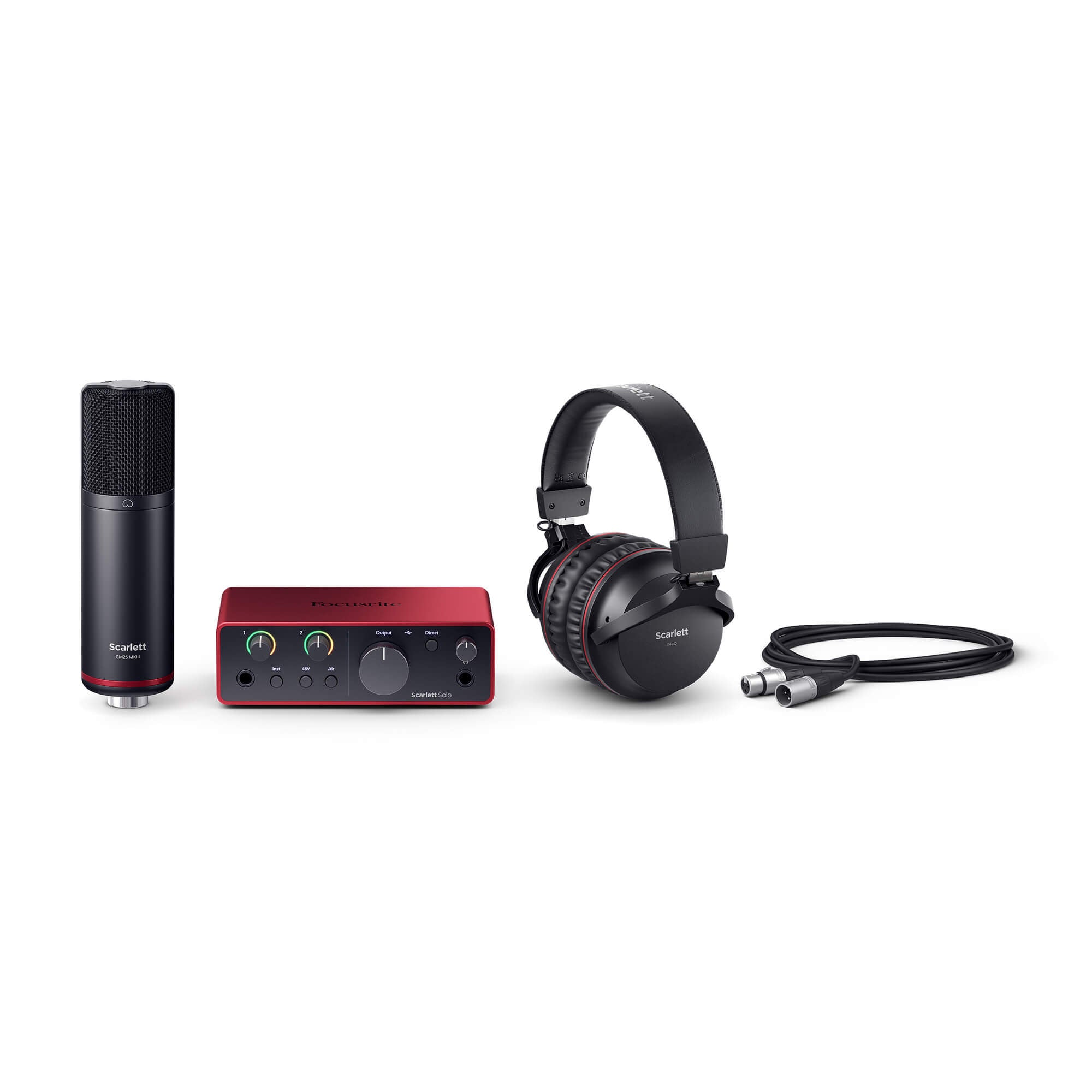 Focusrite Scarlett Solo Studio - Recording Bundle (4th Gen), lineup