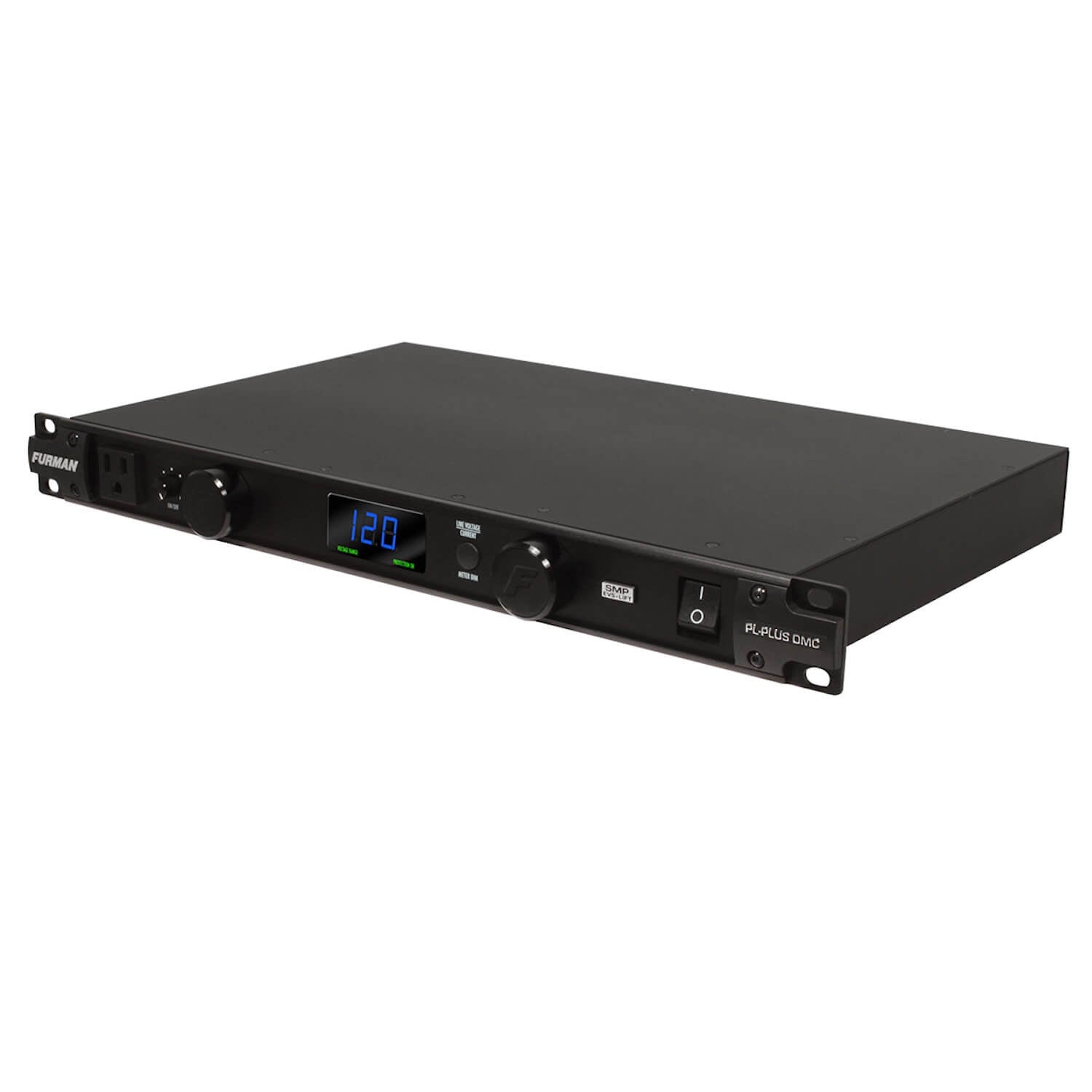 Furman PL-PLUS DMC - 15A Power Conditioner with Lights, Volt/Ammeter, angle