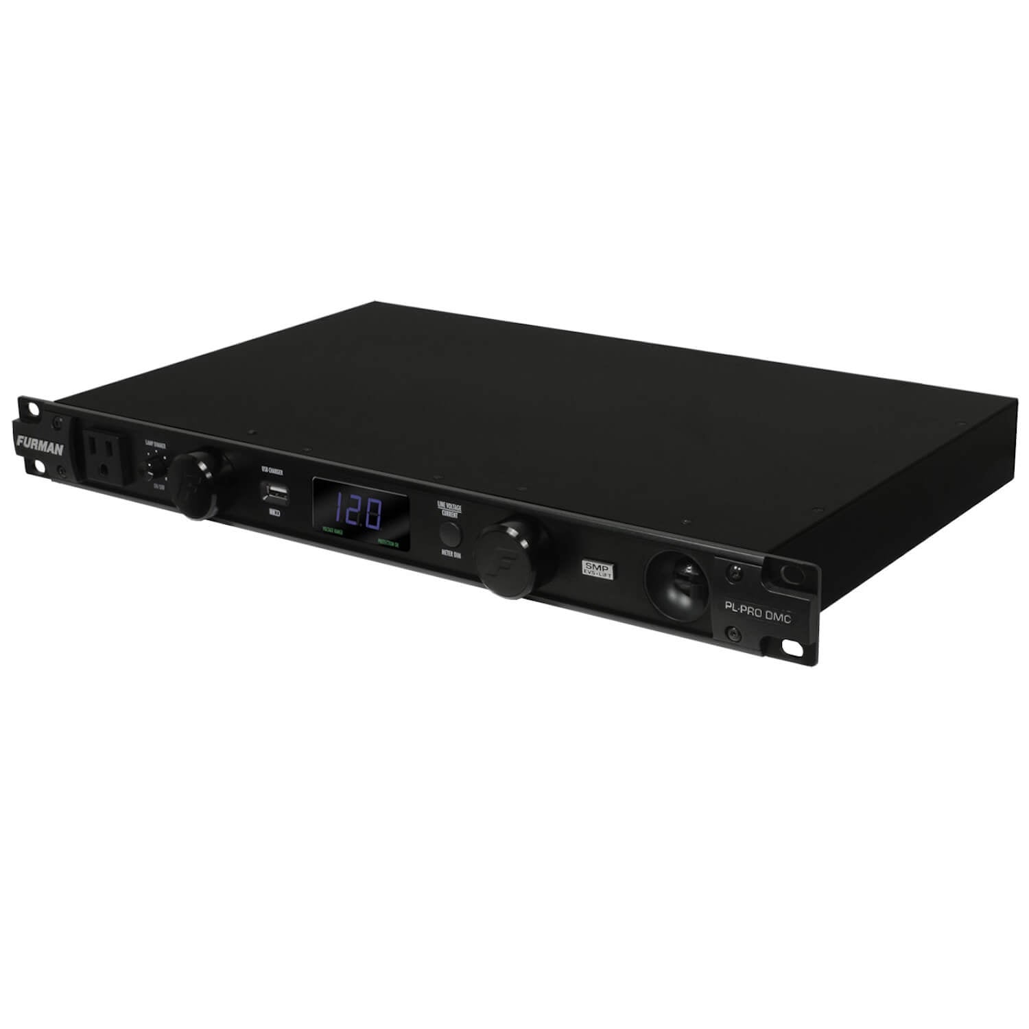 Furman PL-PRO DMC - 20A Power Conditioner with Lights, Volt/Ammeter, angle