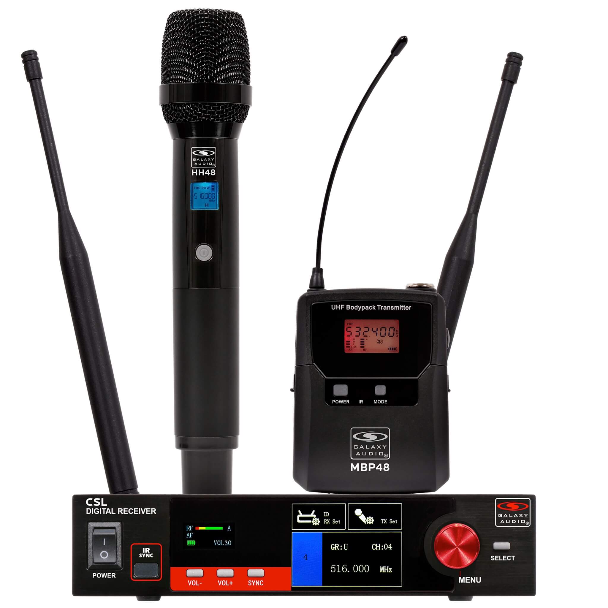 Galaxy Audio CSL-HB Single‑Channel Digital Wireless Handheld Microphone and Bodypack System