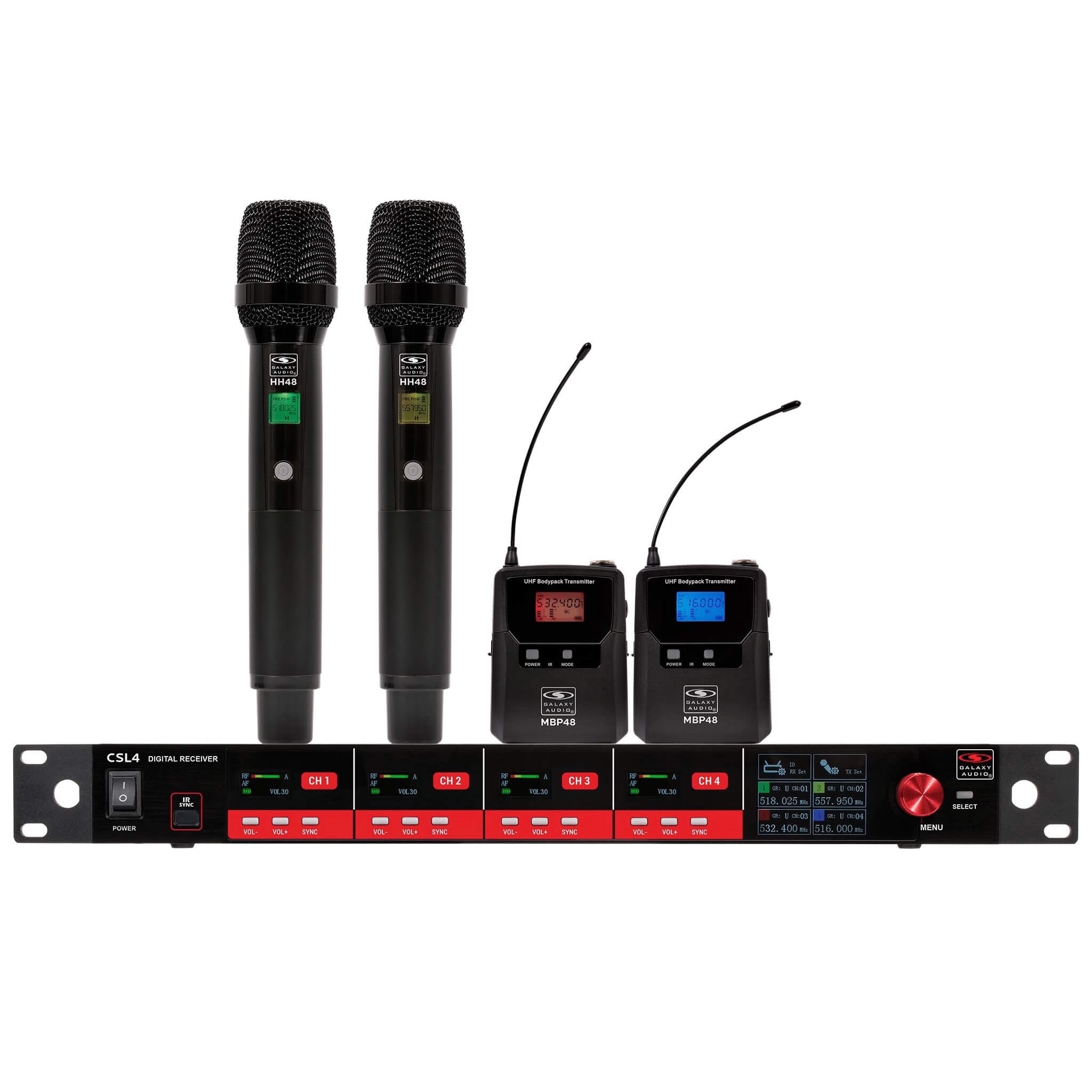 Galaxy Audio CSL4-HHSS Quad‑Channel Digital Wireless Microphone System