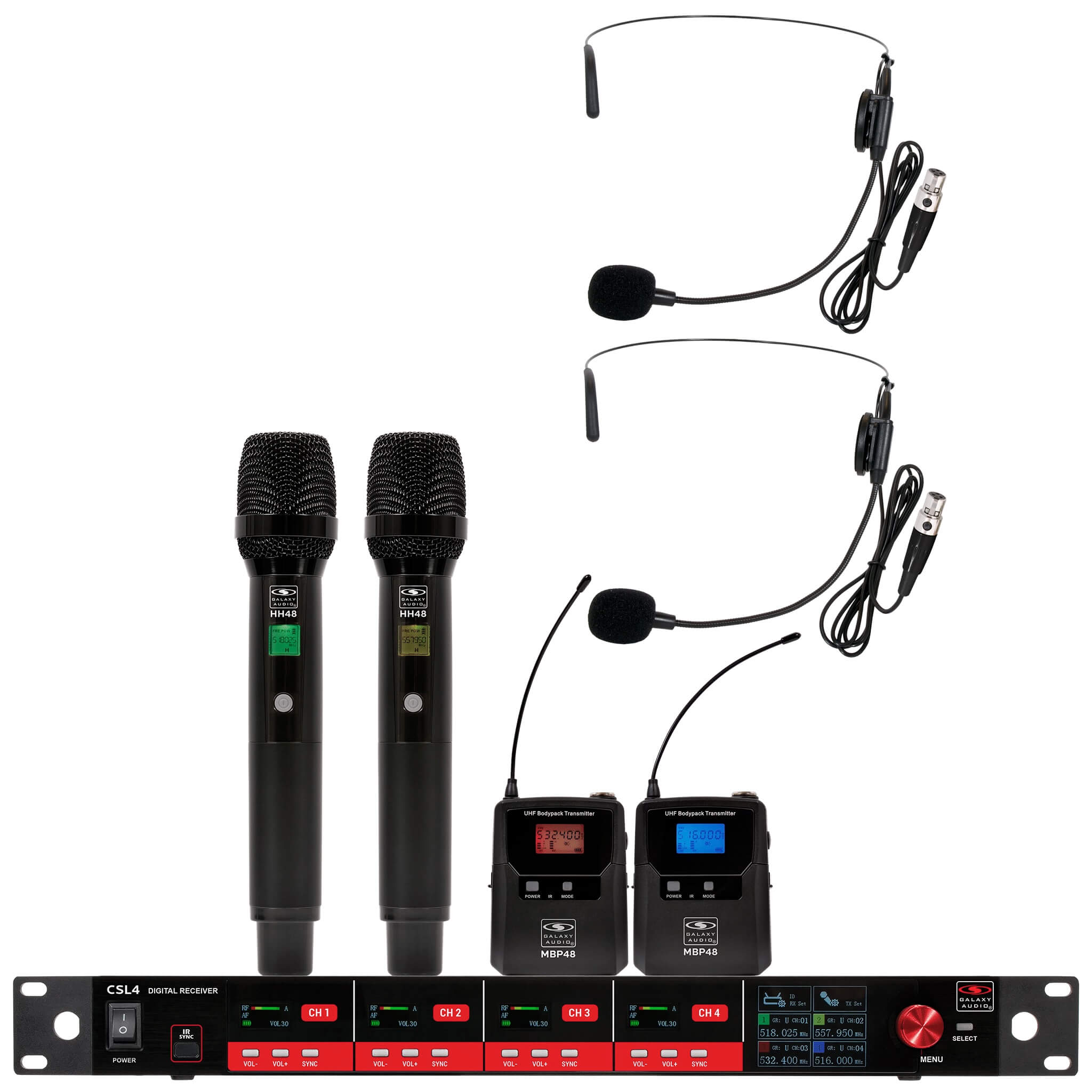 Galaxy Audio CSL4-HHSS Quad‑Channel Digital Wireless Microphone System