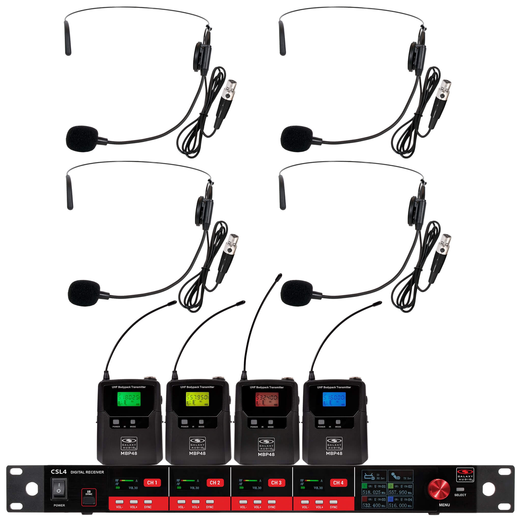 Galaxy Audio CSL4-SSSS Quad‑Channel Digital Wireless Microphone System