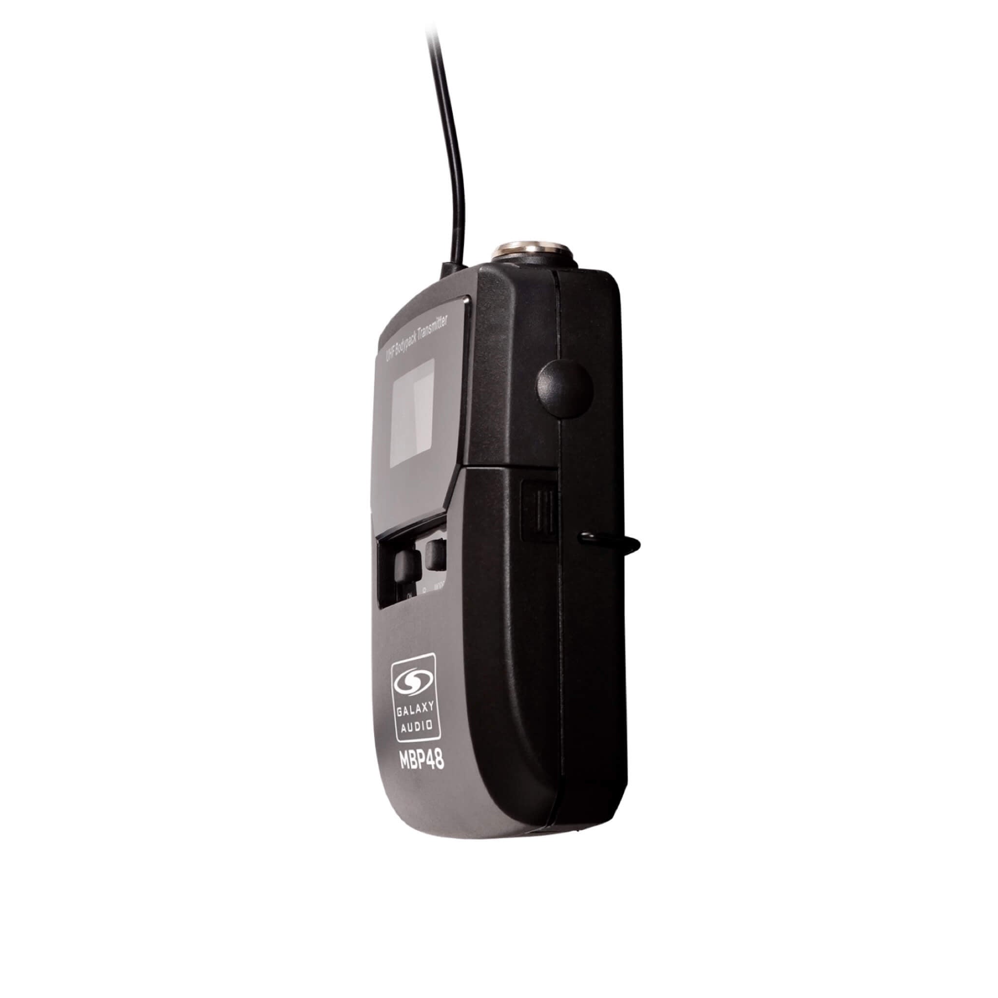 Galaxy Audio MBP48 - Digital Bodypack Transmitter for CSL Wireless Systems, side
