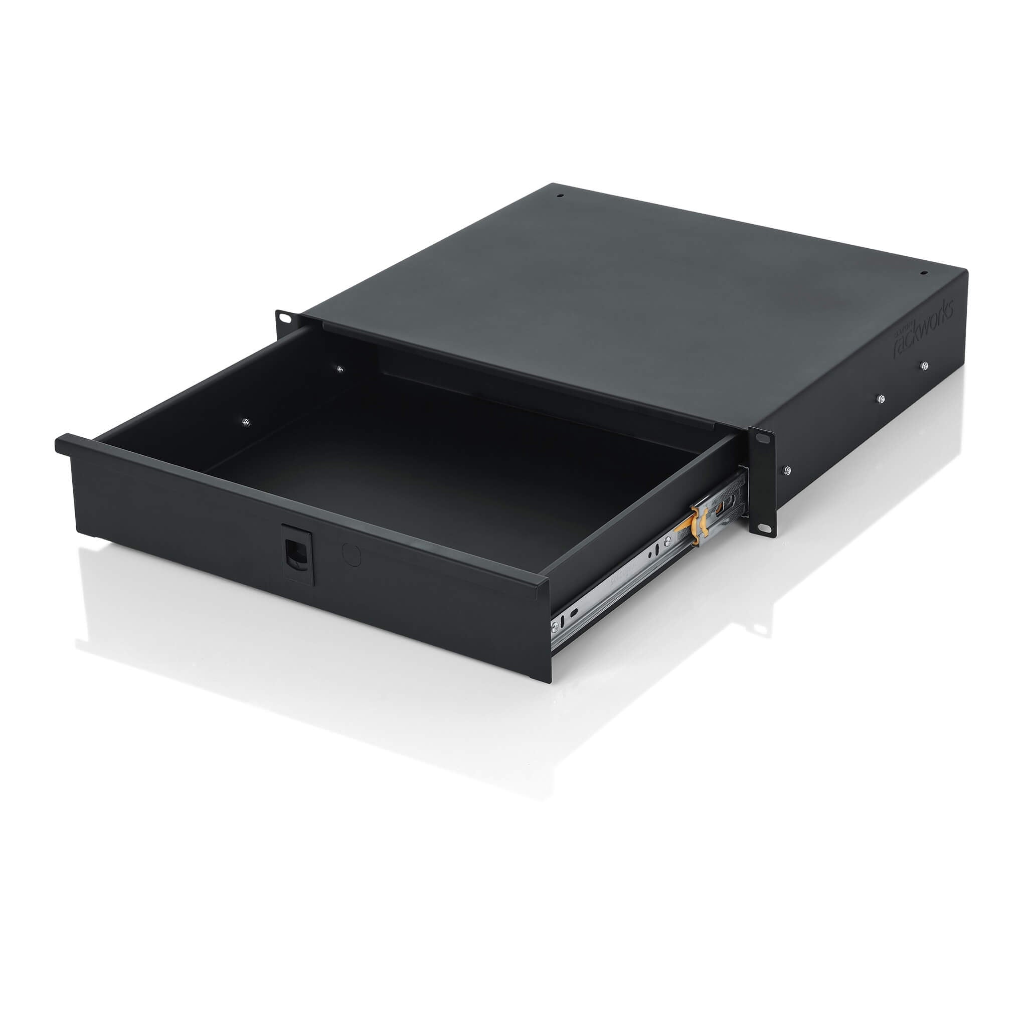 Gator GRW-DRW2 - 2U Lockable Rack Drawer, angle open