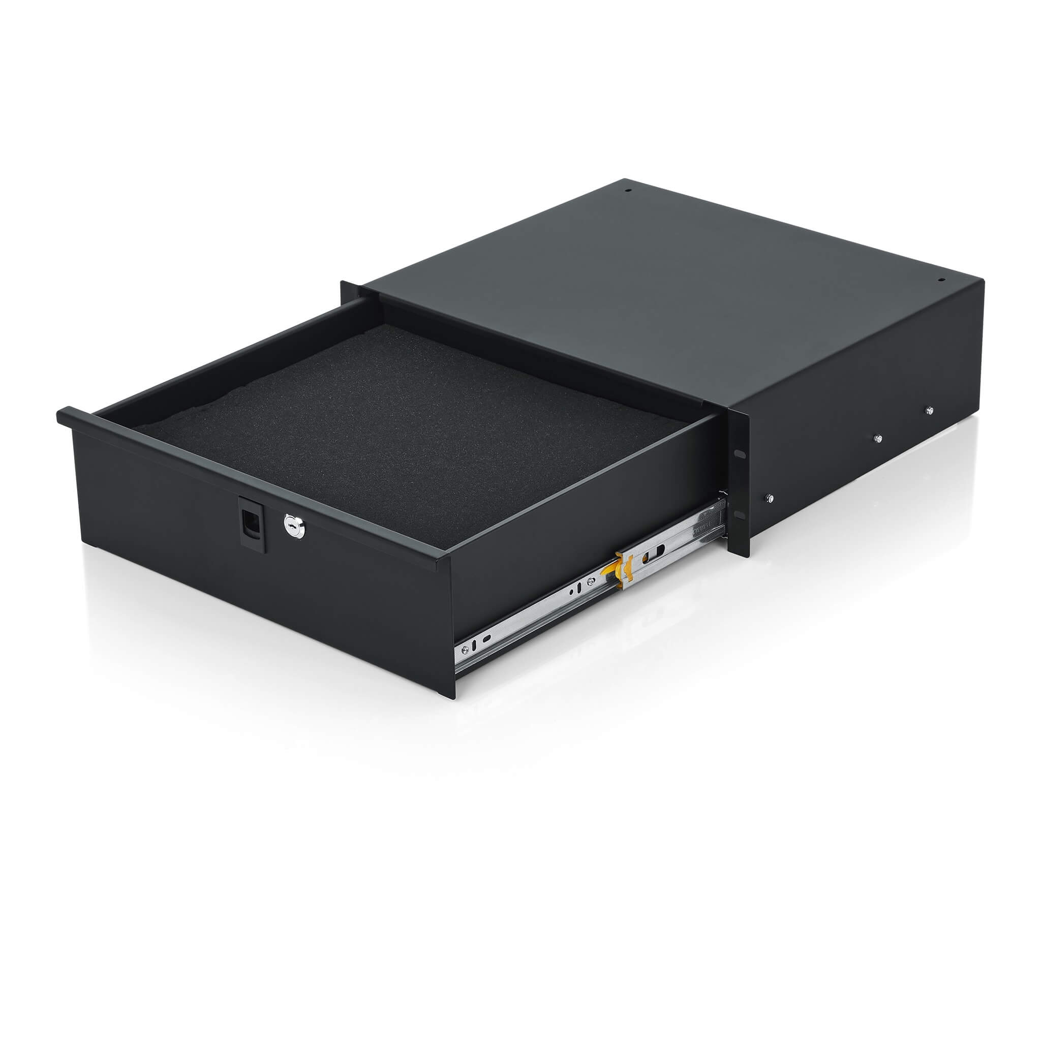 Gator GRW-DRWDF3 - 3U Lockable Rack Drawer, angle open