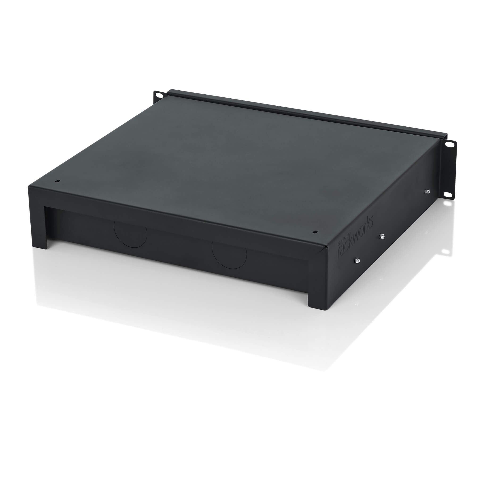 Gator GRW-DRWMIC10 - 2U Lockable Wired Microphone Rack Drawer, rear