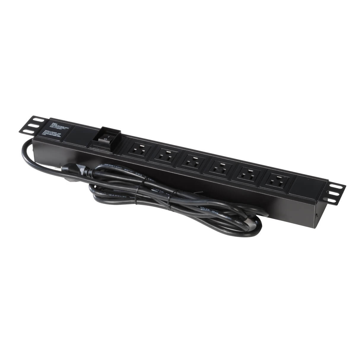 Gator GRW-PWRVERT-6 - 6-Outlet Rack Mount Power Strip, UL Approved