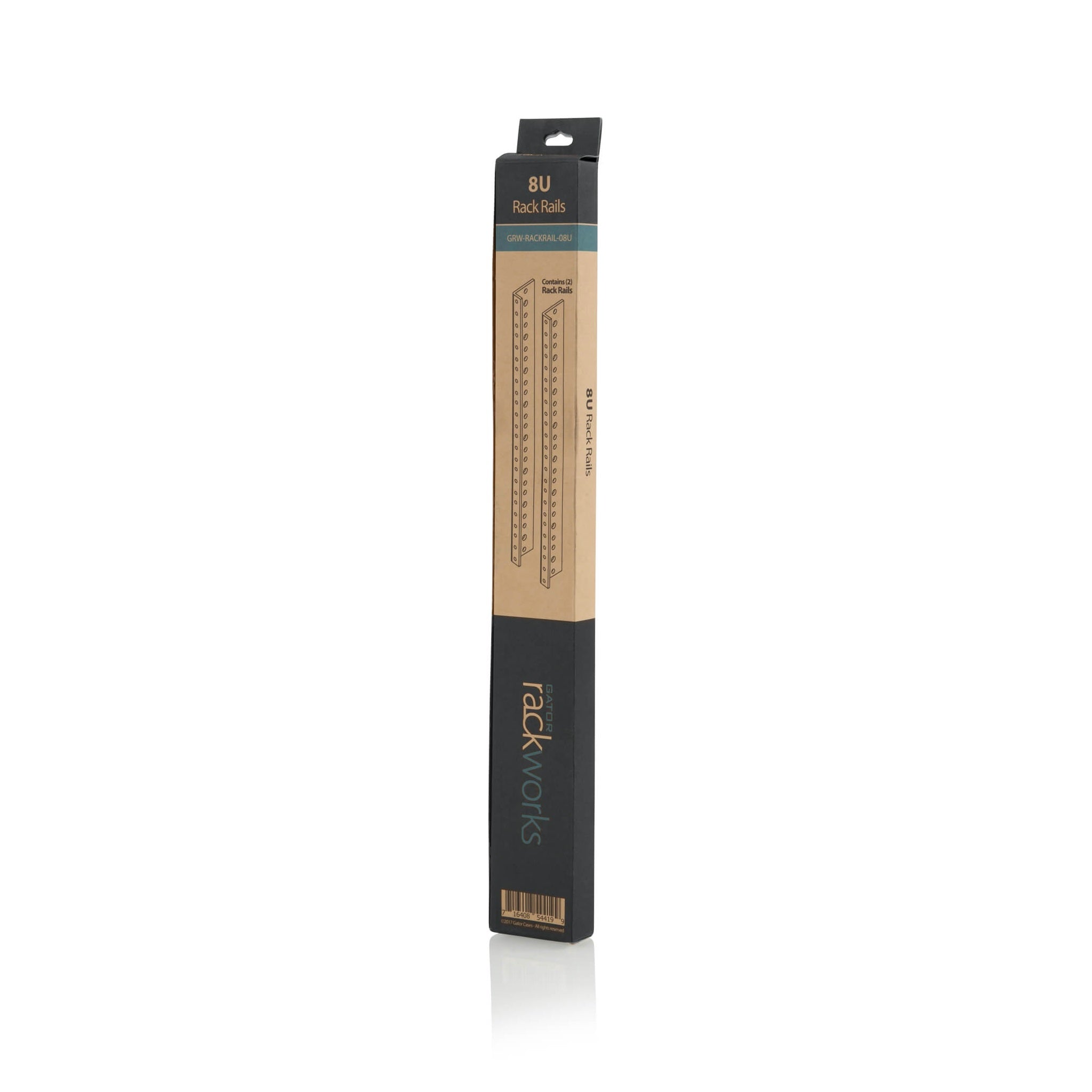 Gator GRW-RACKRAIL-08U - 8U Rack Rail Set, retail packaging