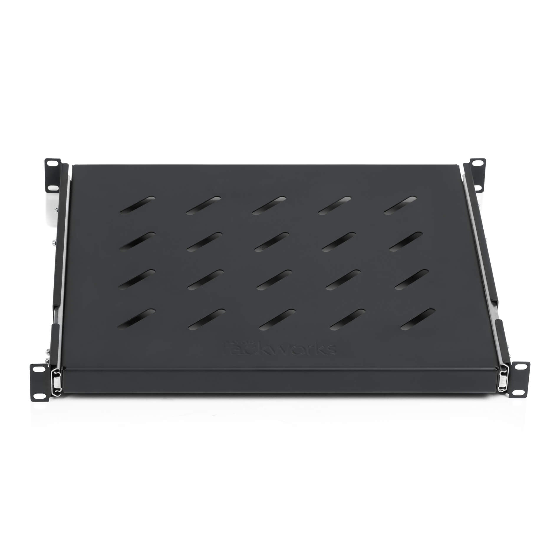 Gator GRW-SHELF1SLD - 1U Sliding Vented Rack Shelf, front tilt