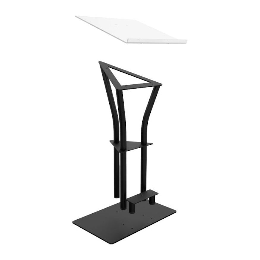 Global Truss DT-Ergo-Lectern-BLK - Aluminum Podium with Acrylic Top, exploded