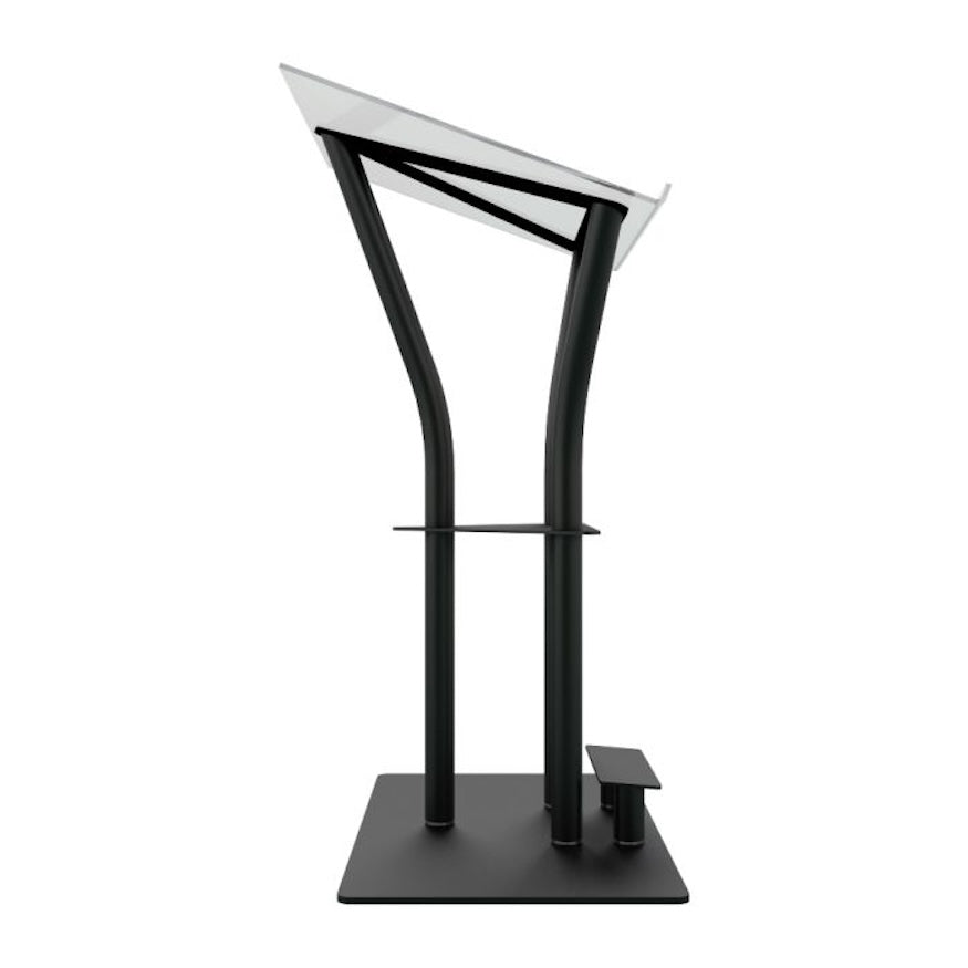 Global Truss DT-Ergo-Lectern-BLK - Aluminum Podium with Acrylic Top, side