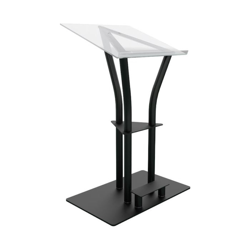 Global Truss DT-Ergo-Lectern-BLK - Aluminum Podium with Acrylic Top