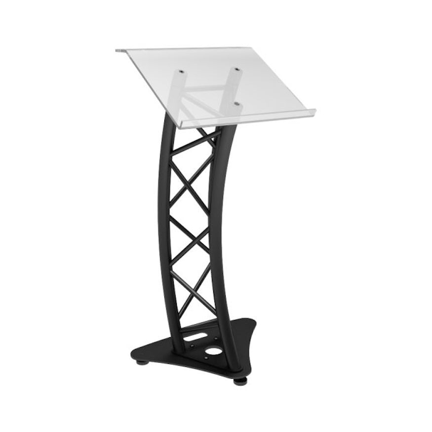 Global Truss GT-Lectern PRO BLK - Curved Aluminum Truss Podium, Black