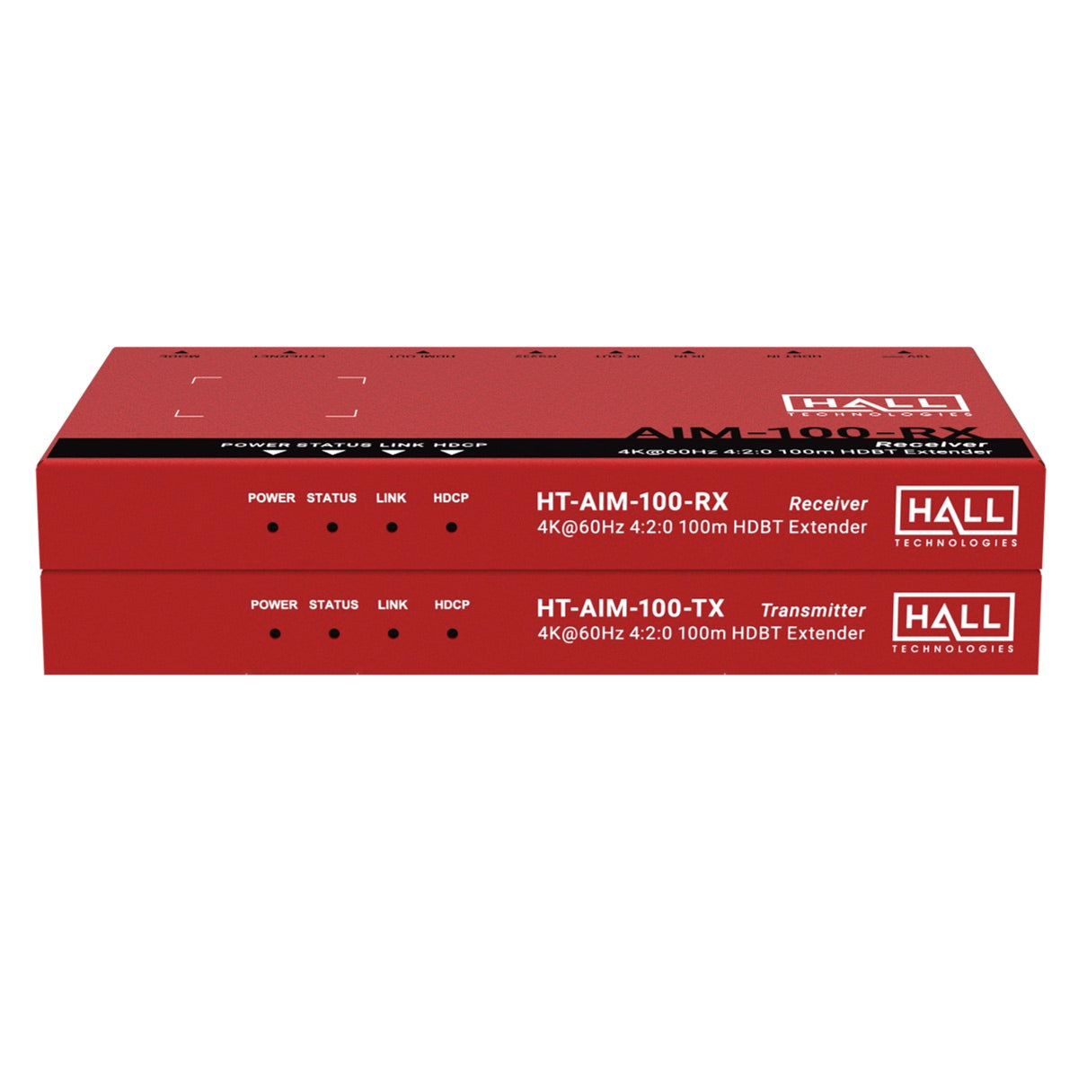 Hall Technologies HT-AIM-100 - 4K@60Hz 4:2:0 100m HDBT Extender Set, front
