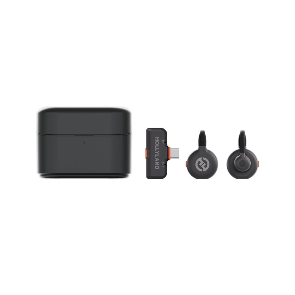 Hollyland LARK M2S wireless lavalier microphone system with with USB-C plug receiver, lineup