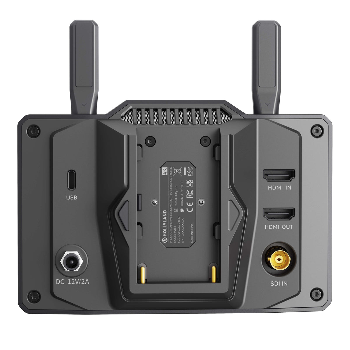 Hollyland Pyro 5 4K - 5.5-inch Wireless Transceiving Monitor, rear