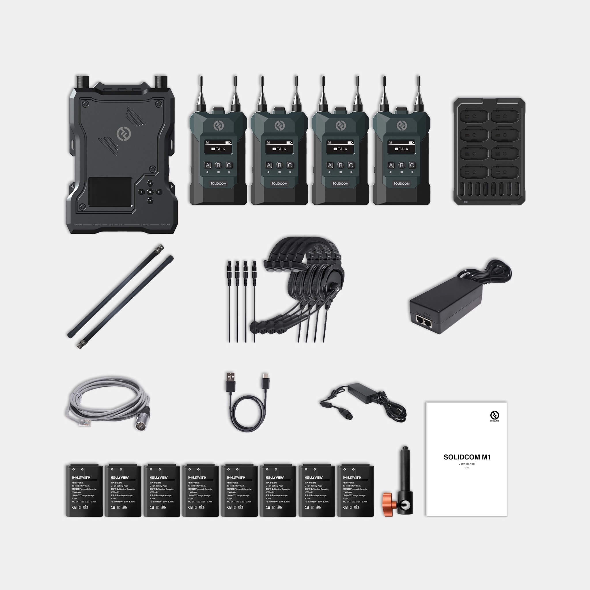 Hollyland Solidcom M1-4B - Full-Duplex Wireless Intercom System, included