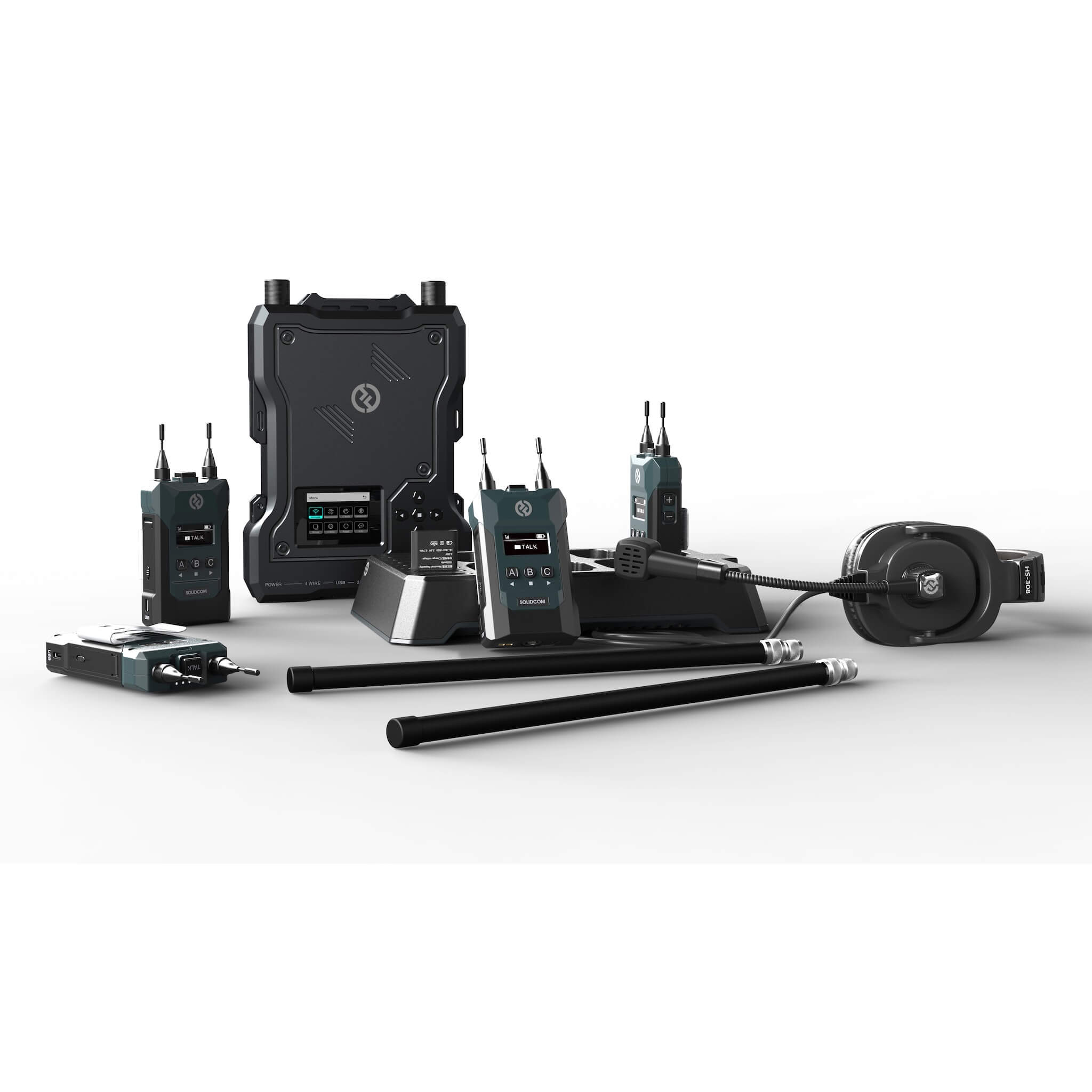 Hollyland Solidcom M1-4B - Full-Duplex Wireless Intercom System, 4 belt pack