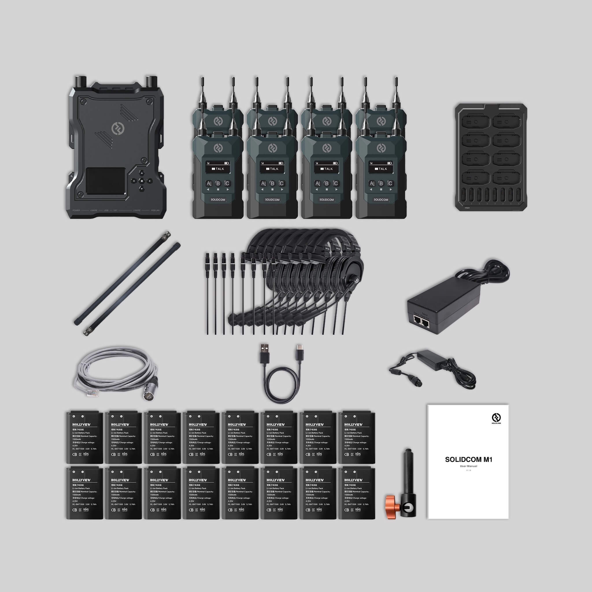 Hollyland Solidcom M1-8B - Full-Duplex Wireless Intercom System, included