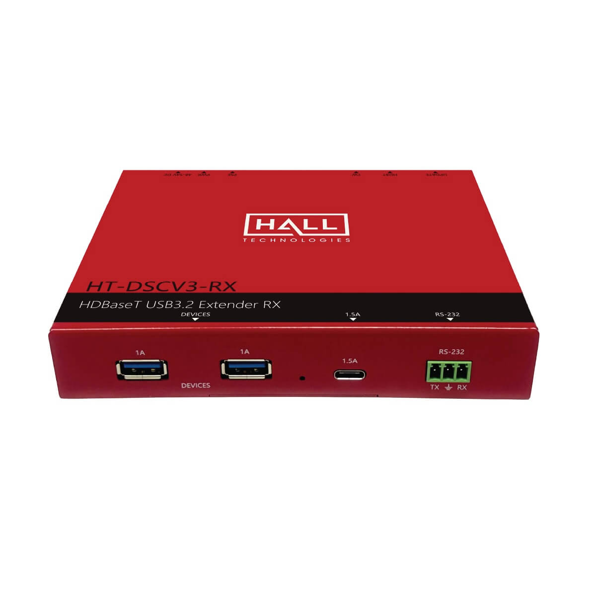 Hall Technologies HT-DSCV3-RX - USB 3.2 Extender Receiver, front tilt
