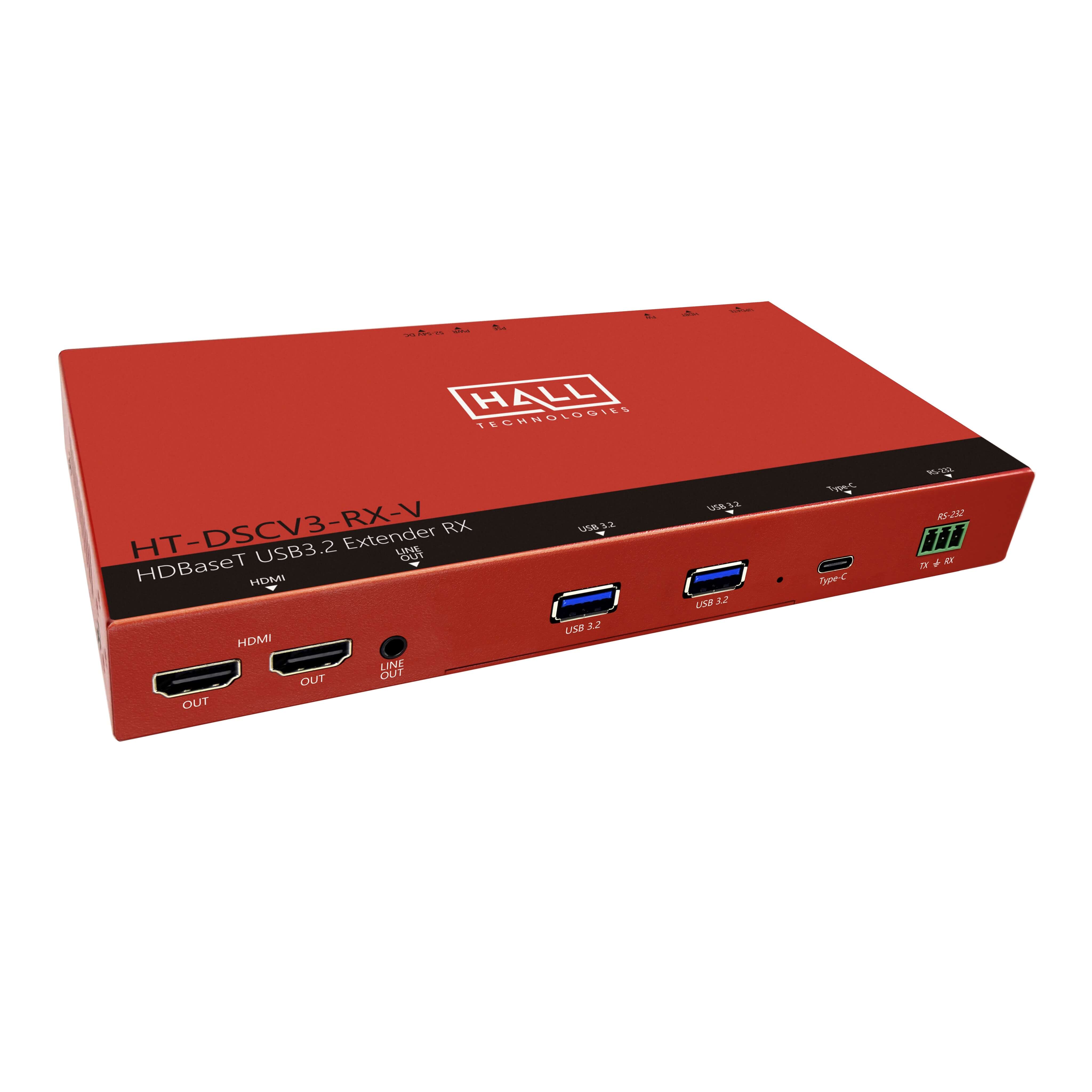 Hall Technologies HT-DSCV3-RX-V2 - HDBaseT USB3 Extender RX with Video, angle