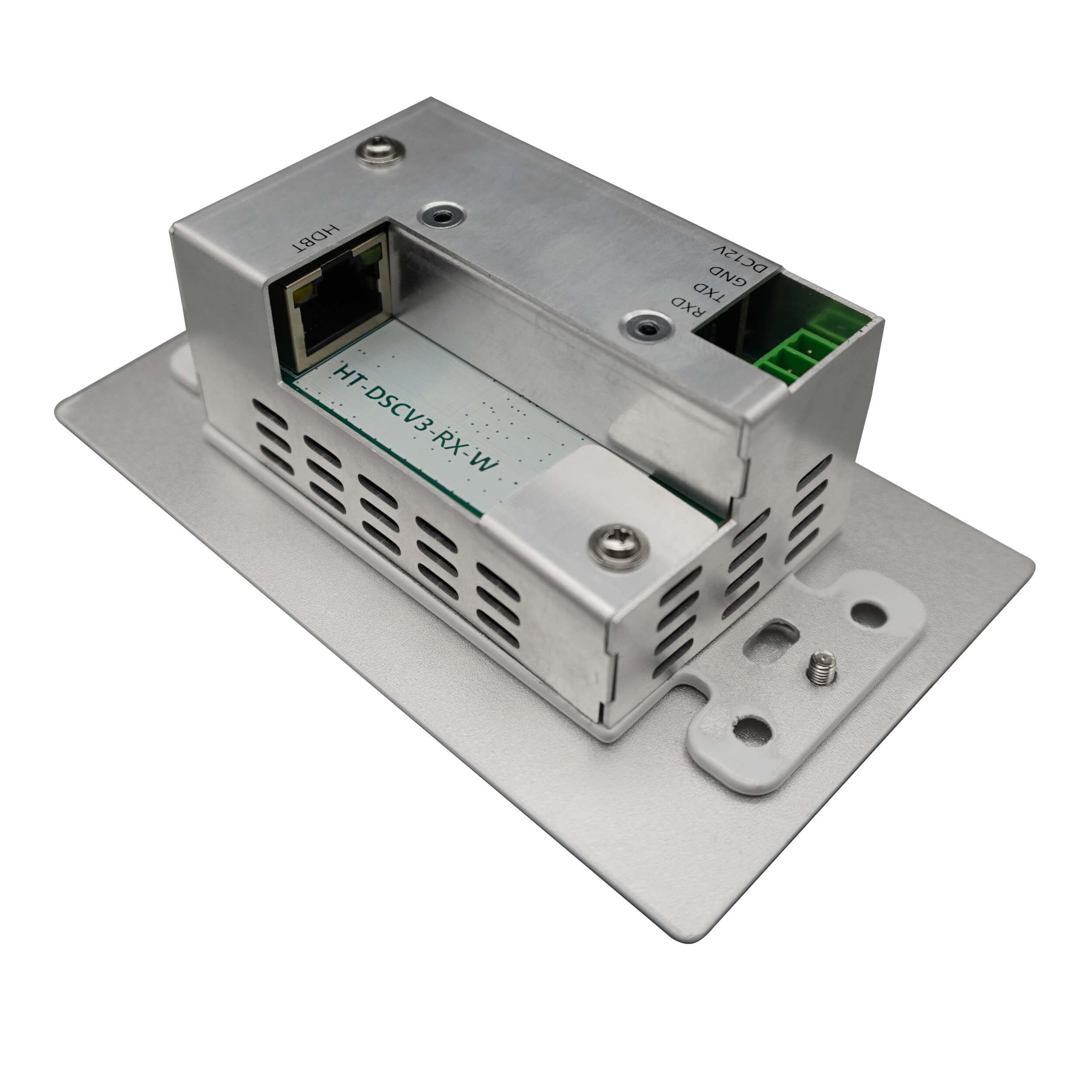 Hall Technologies HT-DSCV3-RX-WP - HDBaseT USB3 Wall Plate Receiver, rear angle