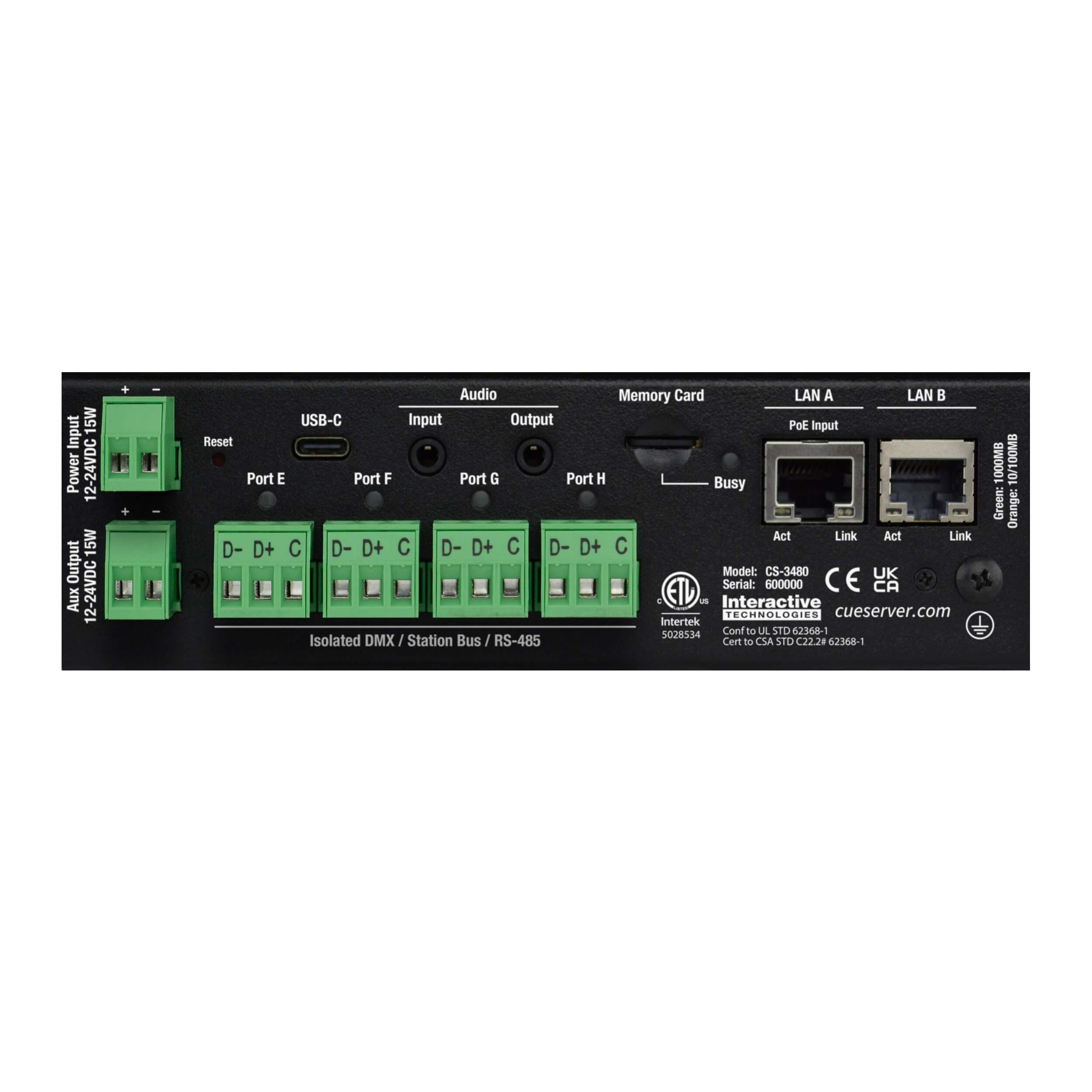 Interactive Technologies CueServer Flex+ - DMX Lighting Processor, front