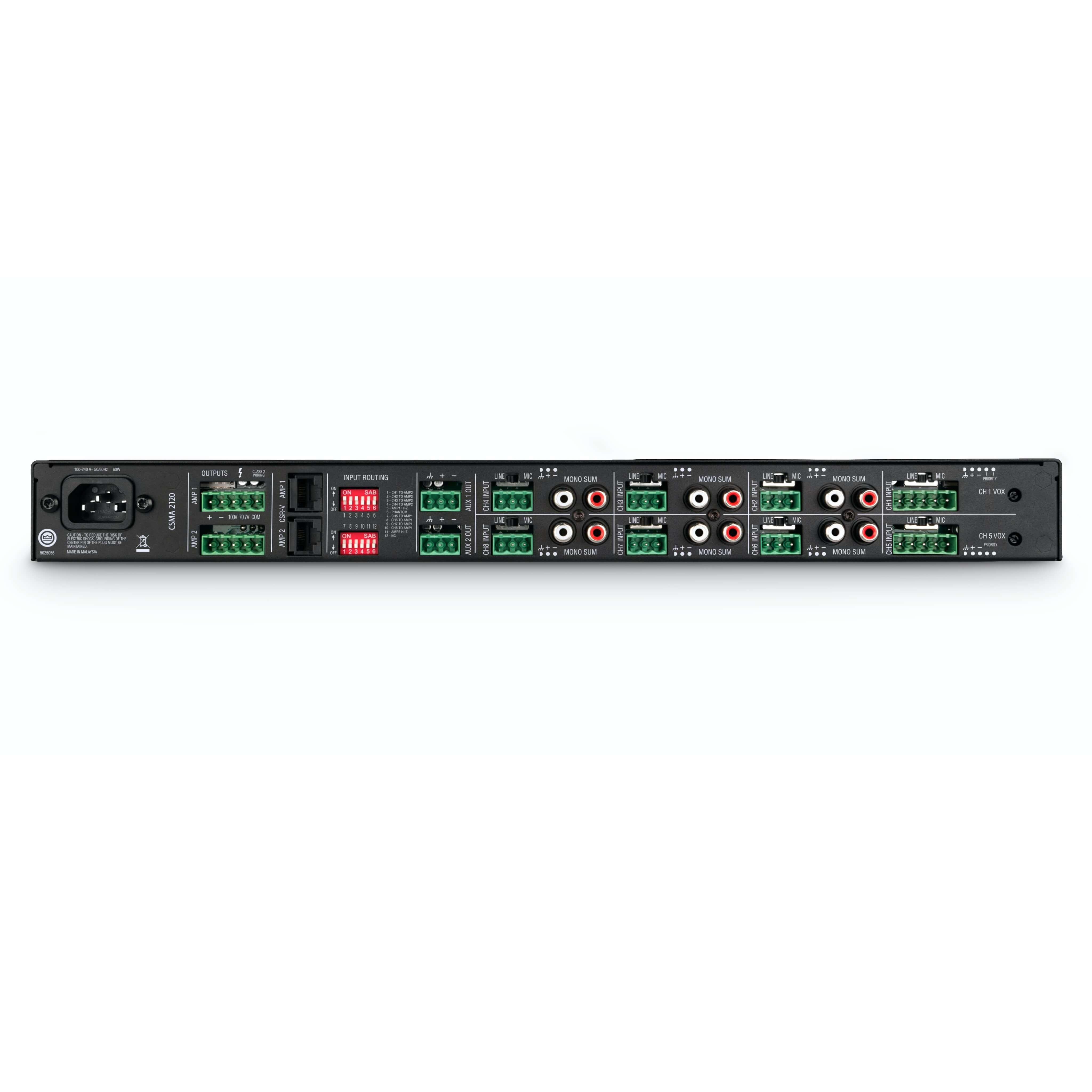 JBL CSMA 2120 - 2 x 120W DriveCore Commercial Series Mixer Amplifier, rear