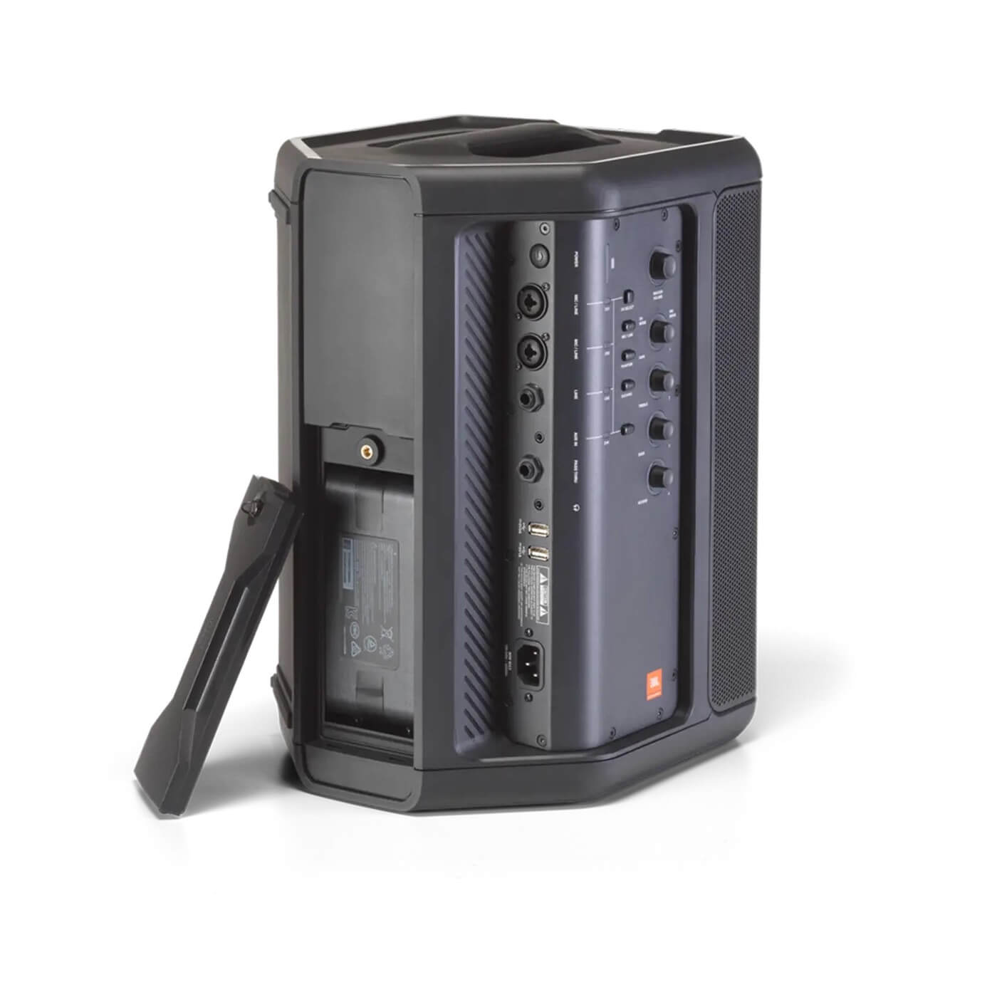 JBL EON ONE Compact - All-In-One Rechargeable Personal PA with Mixer, rear battery