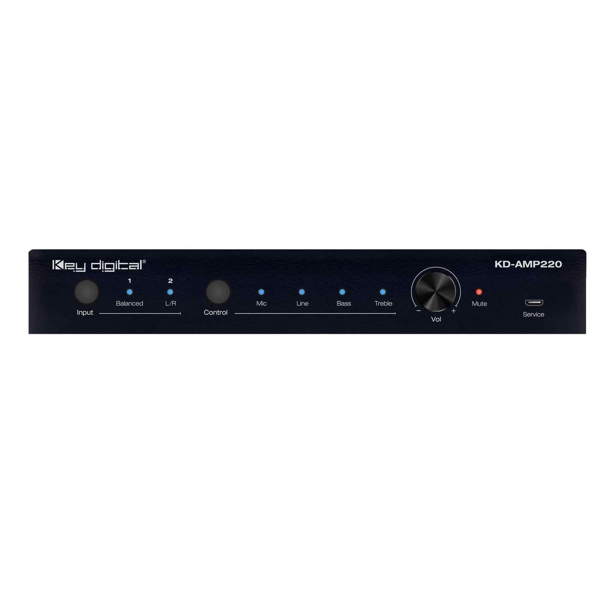 Key Digital KD-AMP220 - Compact Digital Amplifier and Pre-Amp, front