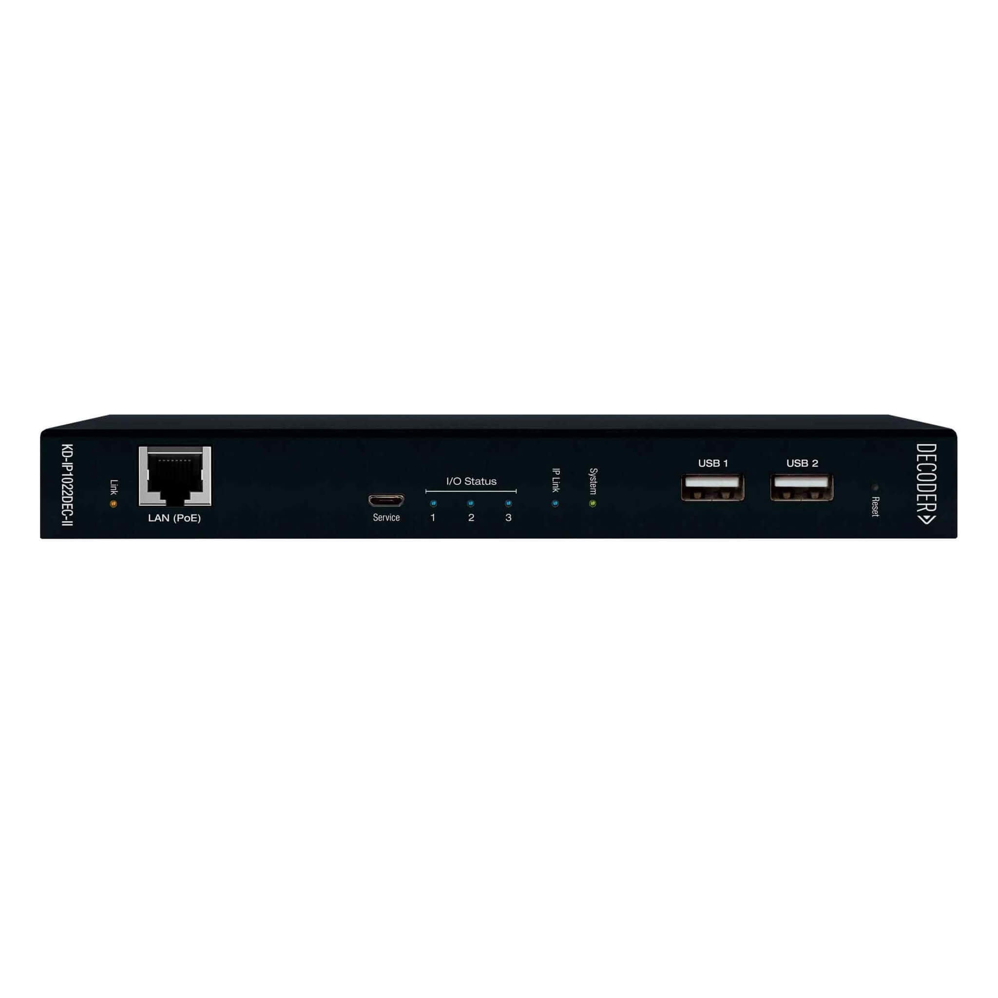 Key Digital KD-IP1022DEC-II - 4K AV over IP System Decoder with PoE, front