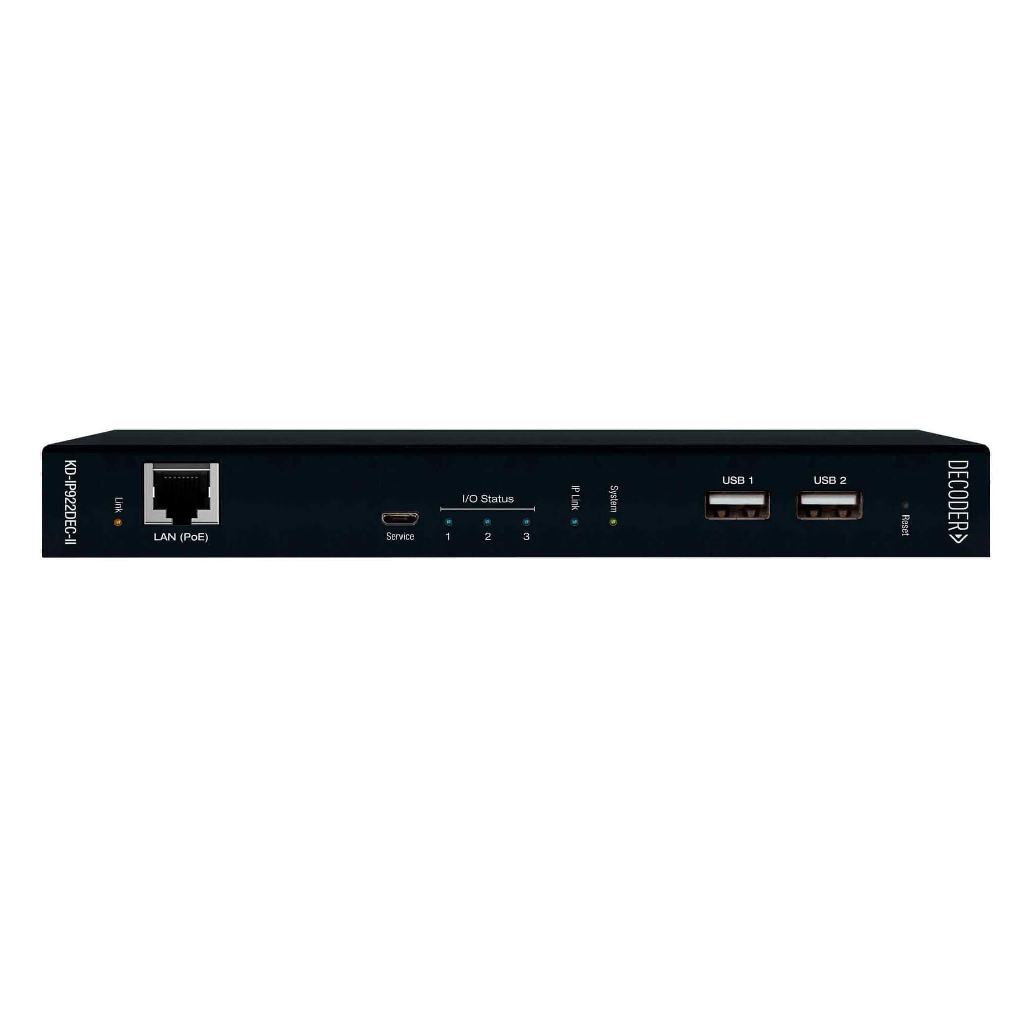 Key Digital KD-IP922DEC-II - 4K AV over IP System Decoder with PoE, front