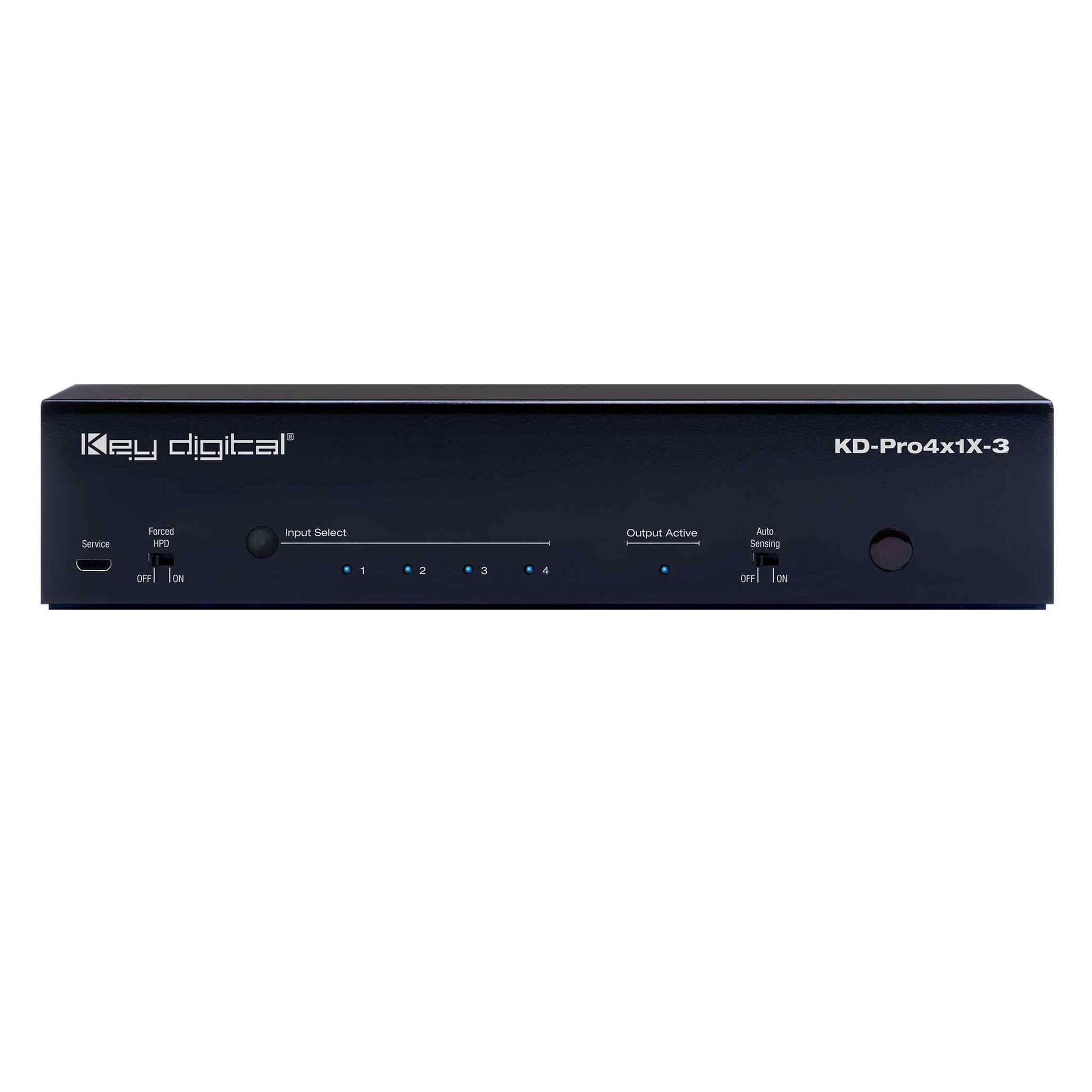 Key Digital KD-Pro4x1X-3 - 4x1 Pro Series 4K/18G HDMI Auto Switcher, front