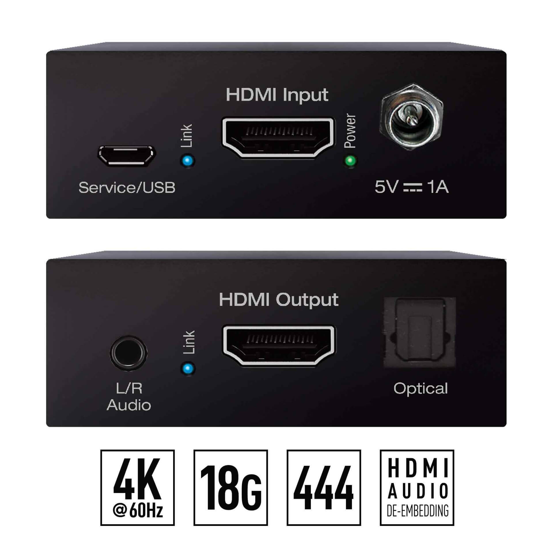 Key Digital KD-FIX418A-3 - 4K 18G HDMI Fixer with Audio De-Embedding, composite view