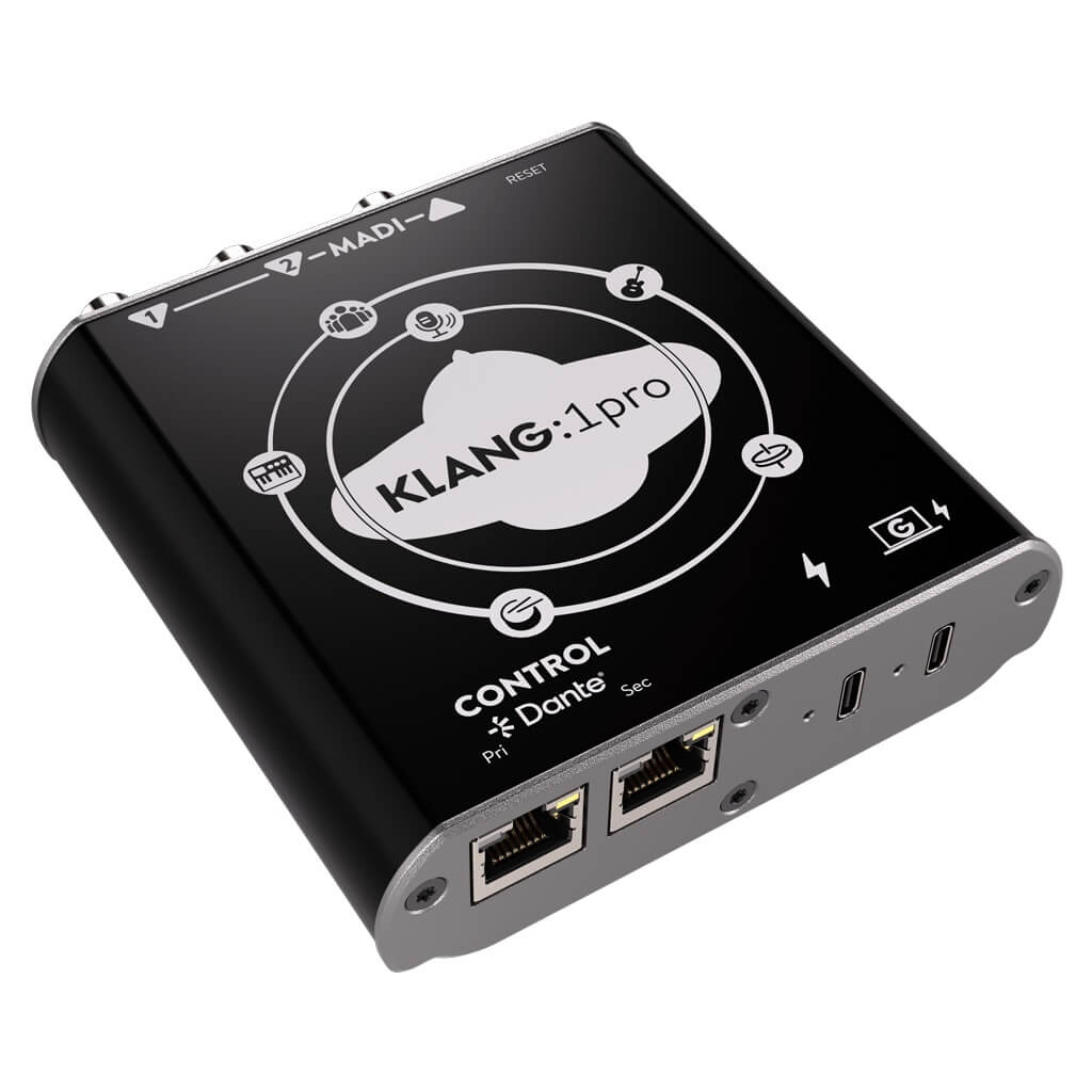 KLANG KLANG:1pro - Immersive IEM Processor with Dante-MADI Converter, angle