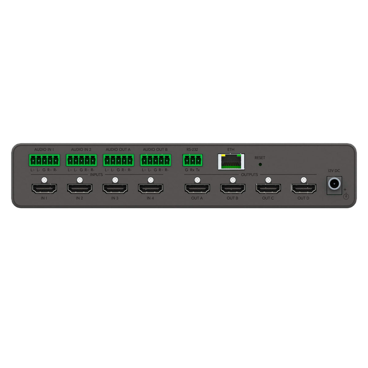 Kramer MTX3-44-HSA - 4x4 4K60 HDMI+Audio Seamless Matrix Switcher, rear