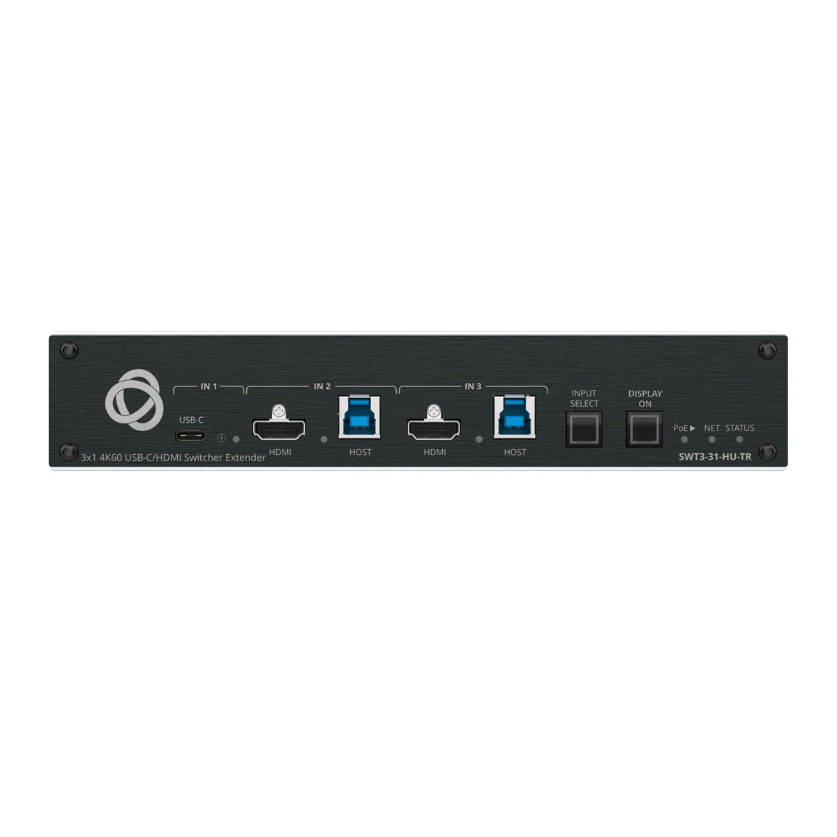 Kramer SWT3-31-HU-TR - 3x1 4K60 USB-C/HDMI Switcher Extender, front