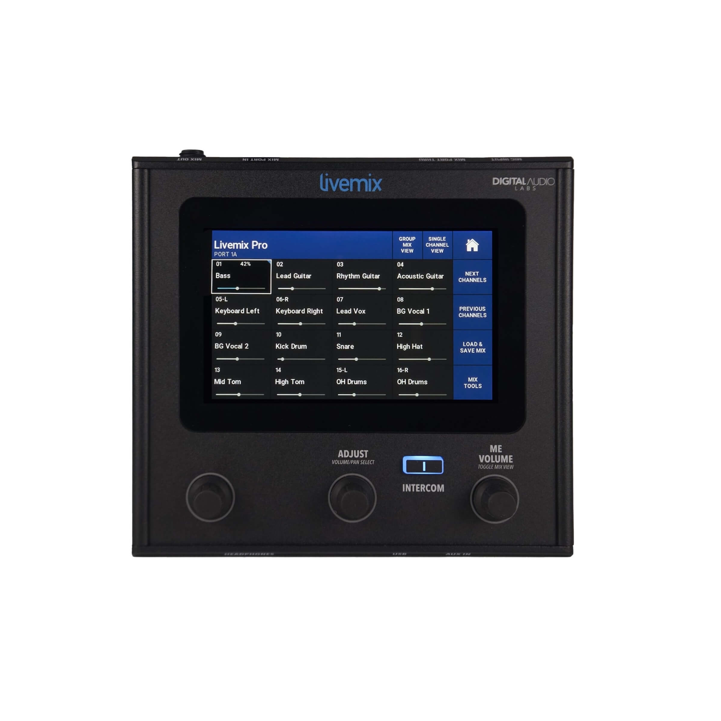 Digital Audio Labs Livemix Pro Solo - Single Mix Personal Mixer, top