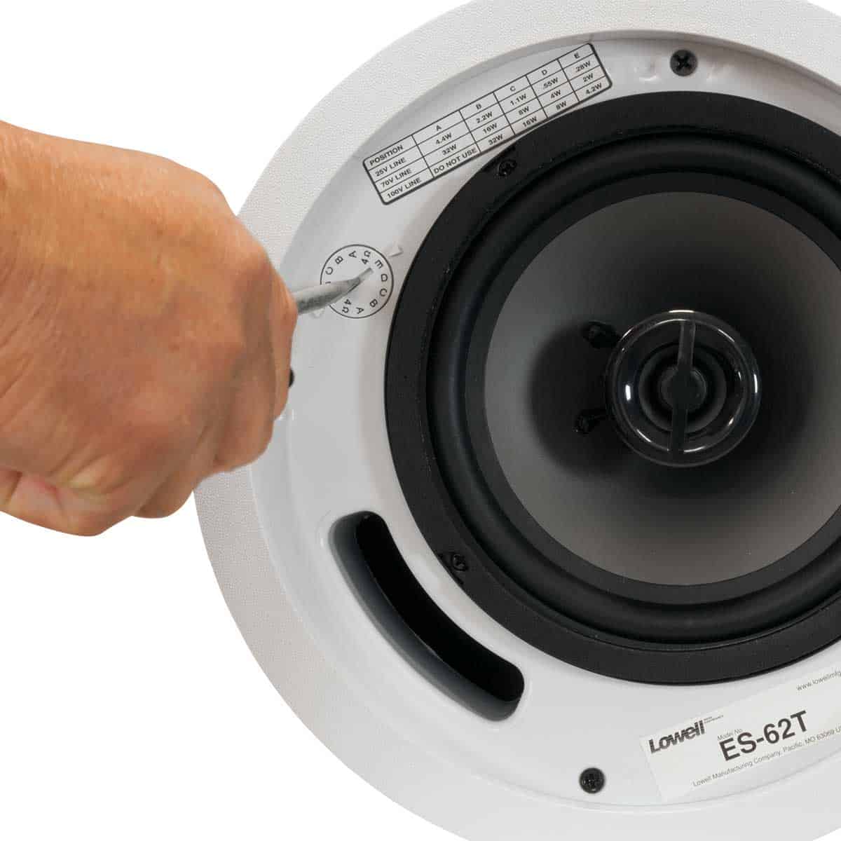 Lowell ES-62T - 6.5-in 32W Coaxial Ceiling Speaker, tap selector