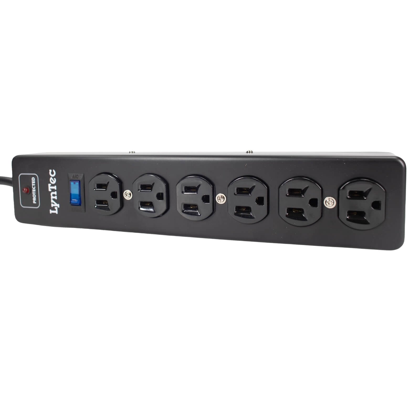 LynTec A6SS - 15A 6-Outlet Power Strip with Surge Protection, angled