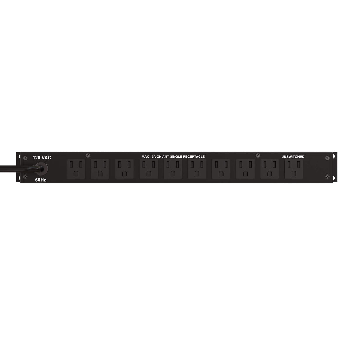 LynTec JG 11-20A - 20A Power Distribution Unit with 11 Outlets, rear