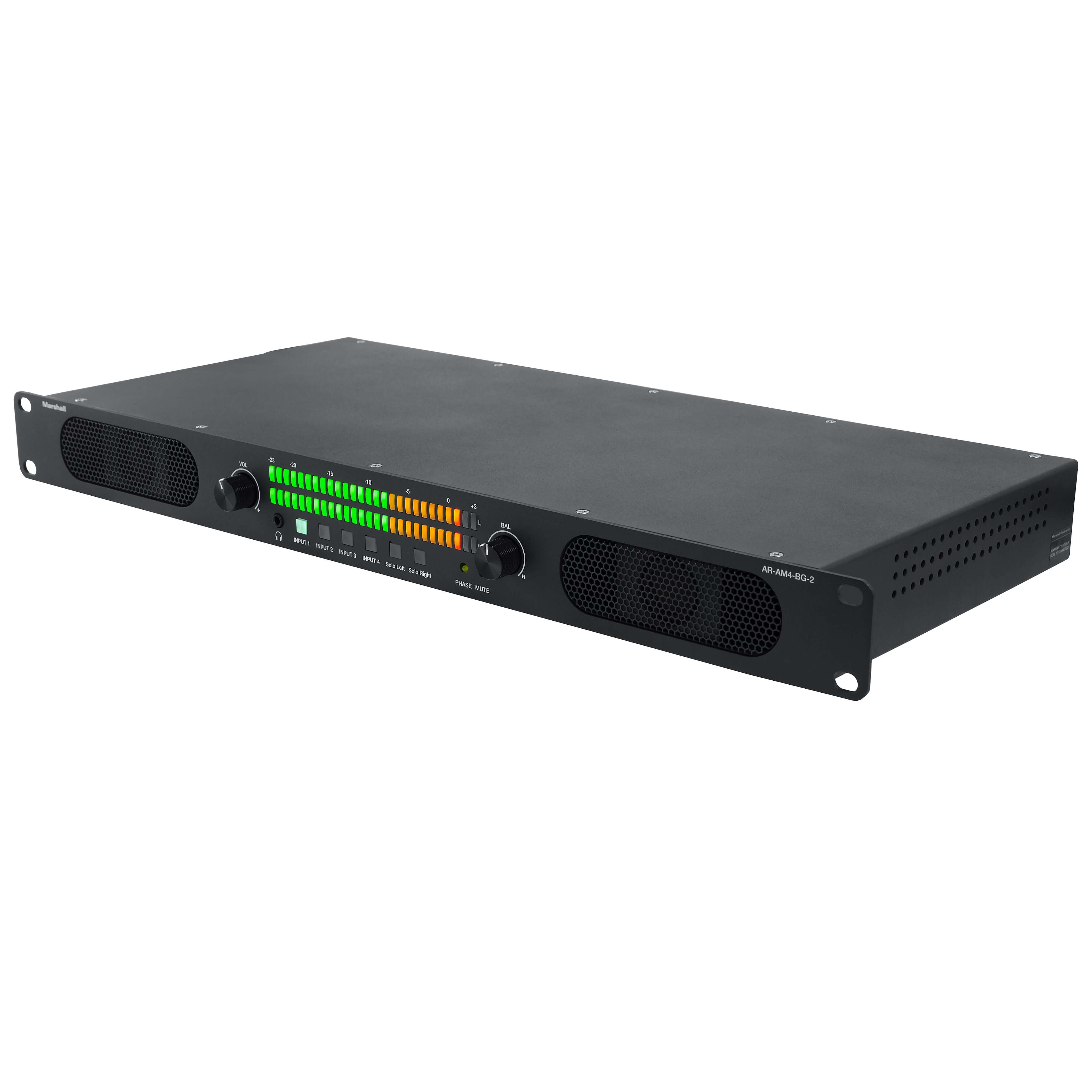 Marshall AR-AM4-BG-2 - 4-Input Analog Audio Monitor, angle left