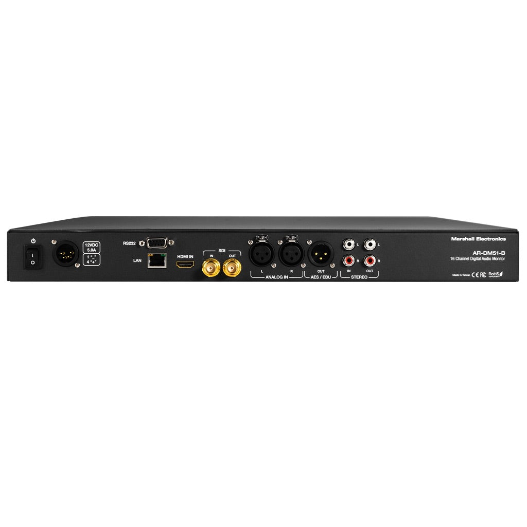 Marshall AR-DM51-B - 16-Ch Digital Audio Monitor with Preview LCD, rear