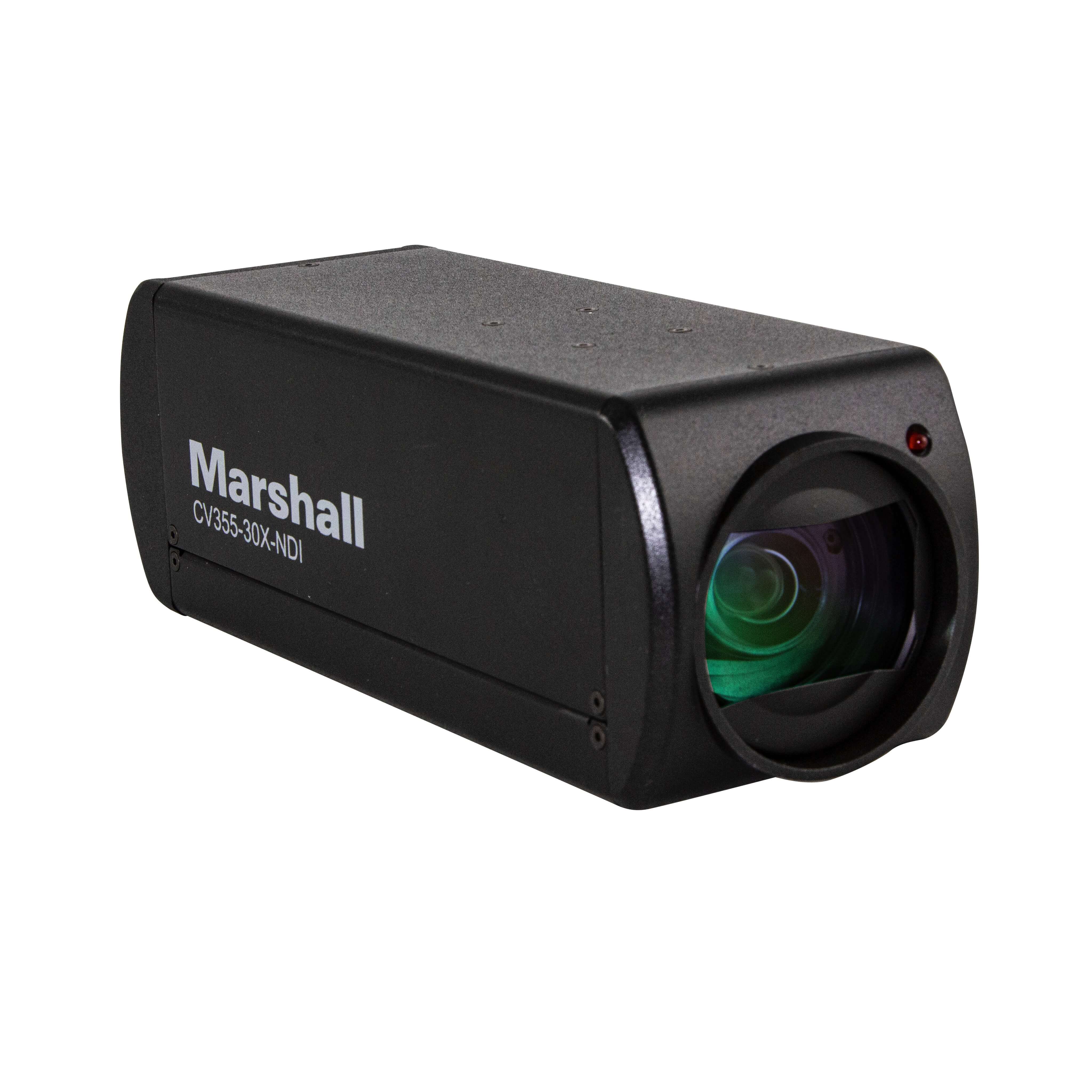 Marshall CV355-30X-NDI - HD Video Camera with NDI, 3G-SDI, and 25x Optical Zoom, angled right