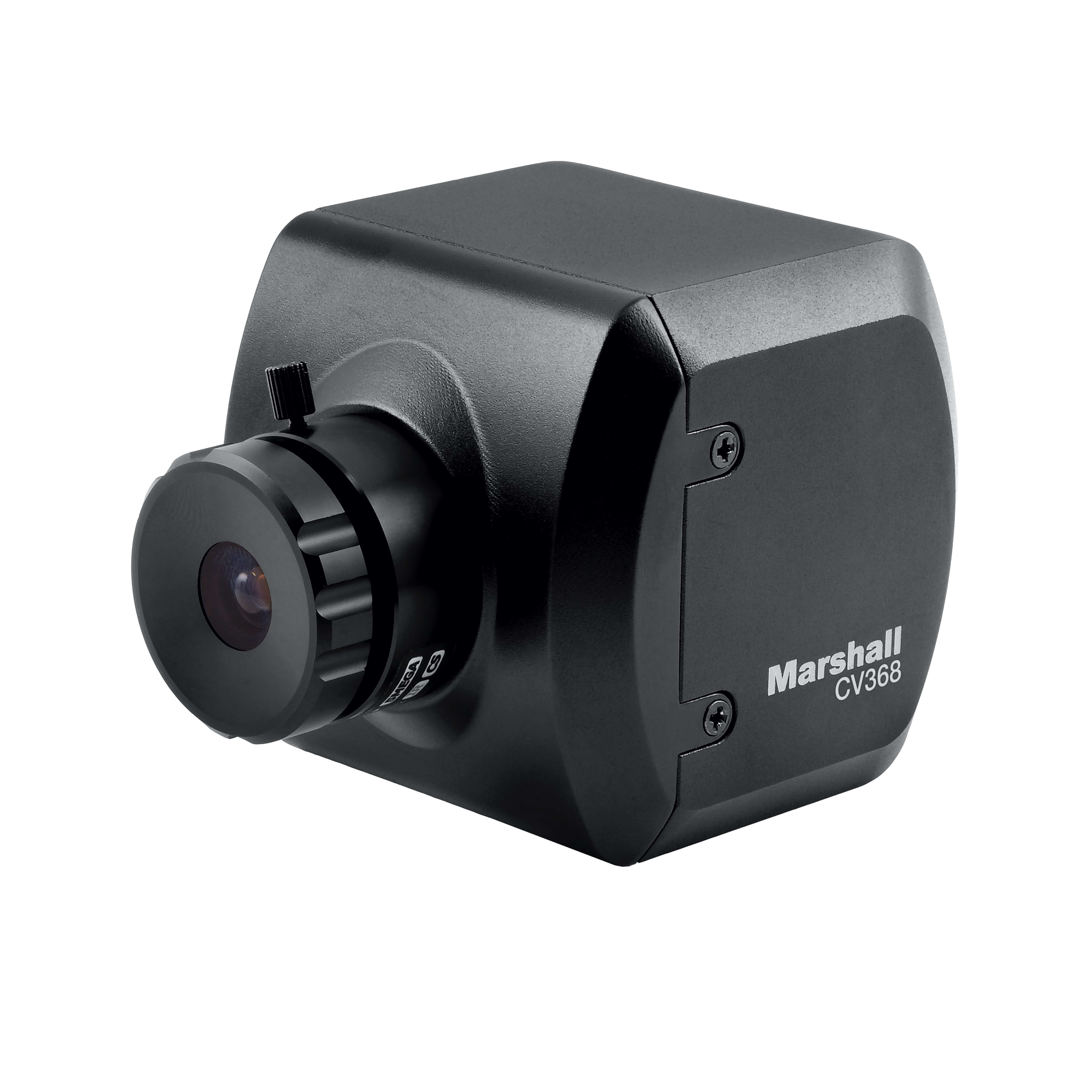 Marshall CV368 - Compact Global HD Camera with Genlock 3G-SDI and HDMI, angled left